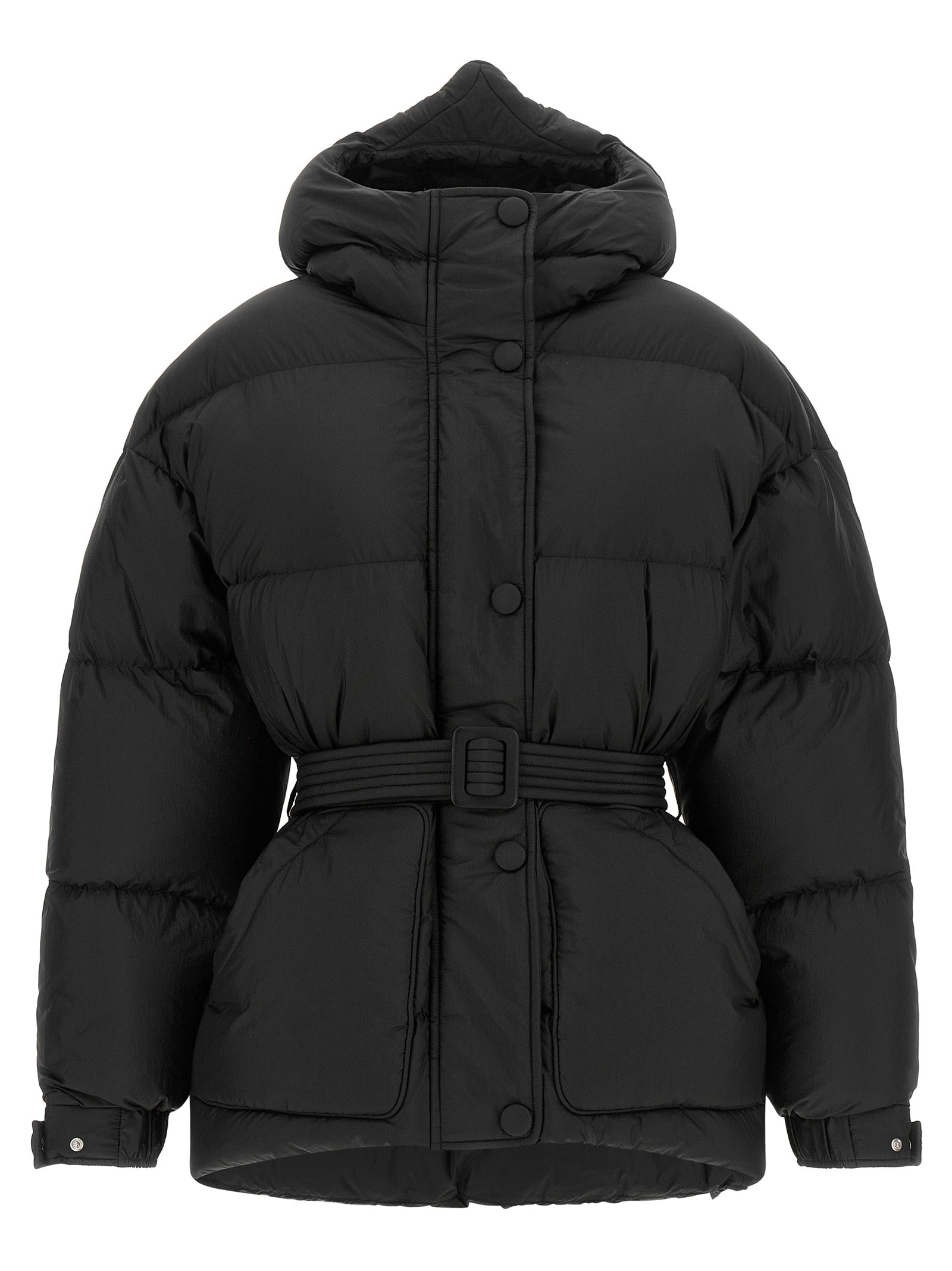 IENKI IENKI Schwarze Nylon-Jacke in voller Länge