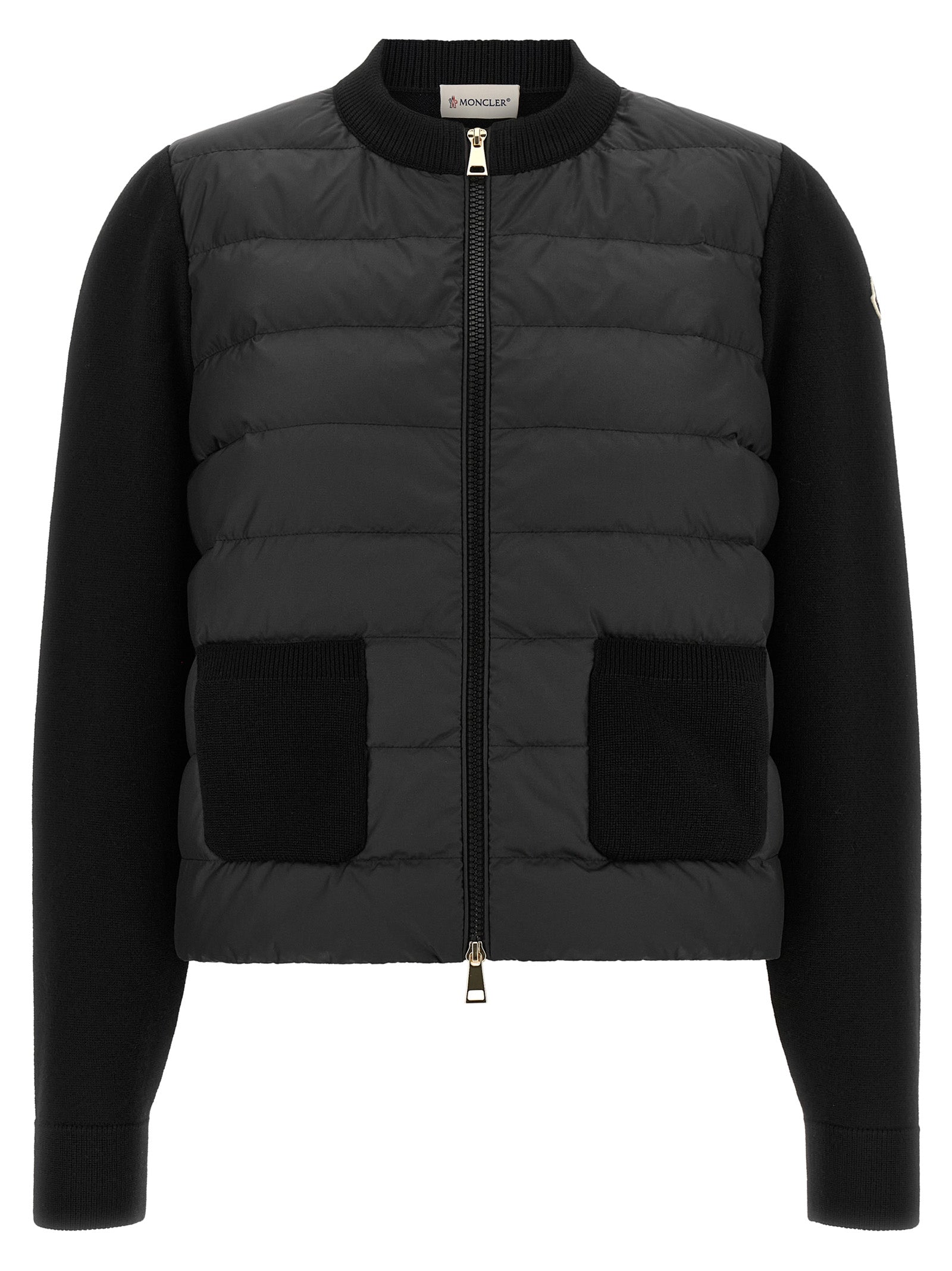 Moncler Schwarzer Cardigan aus Polyester