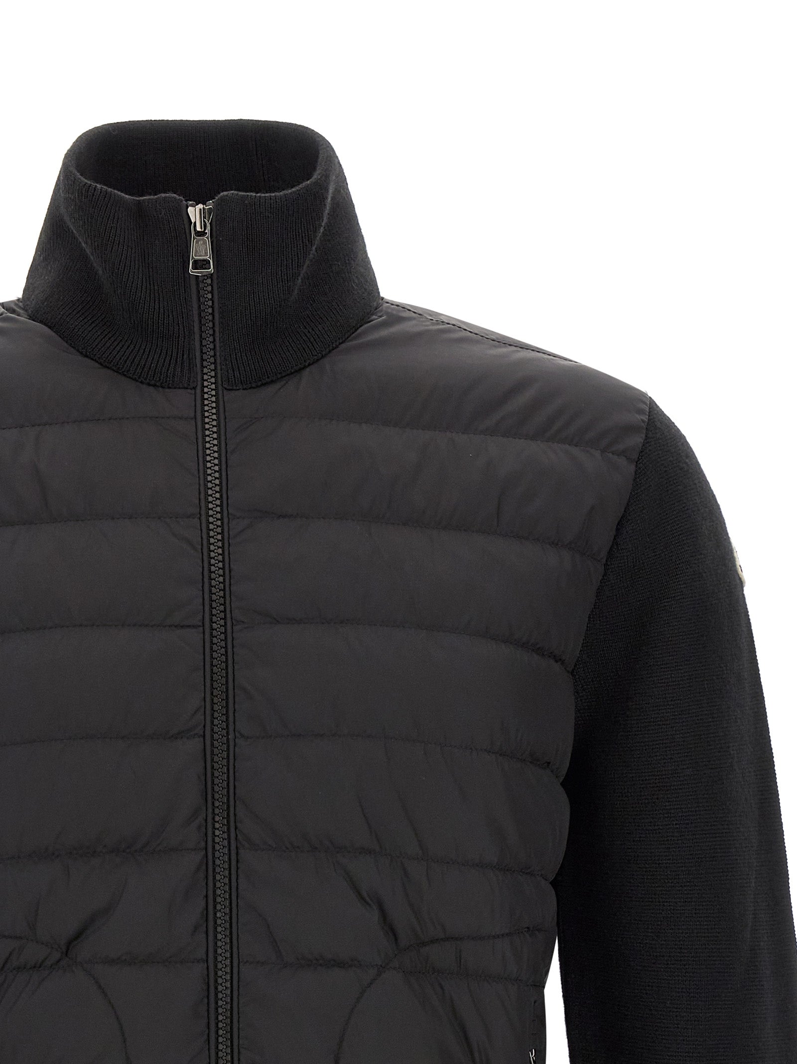 Moncler Schwarzer Cardigan aus Polyamid