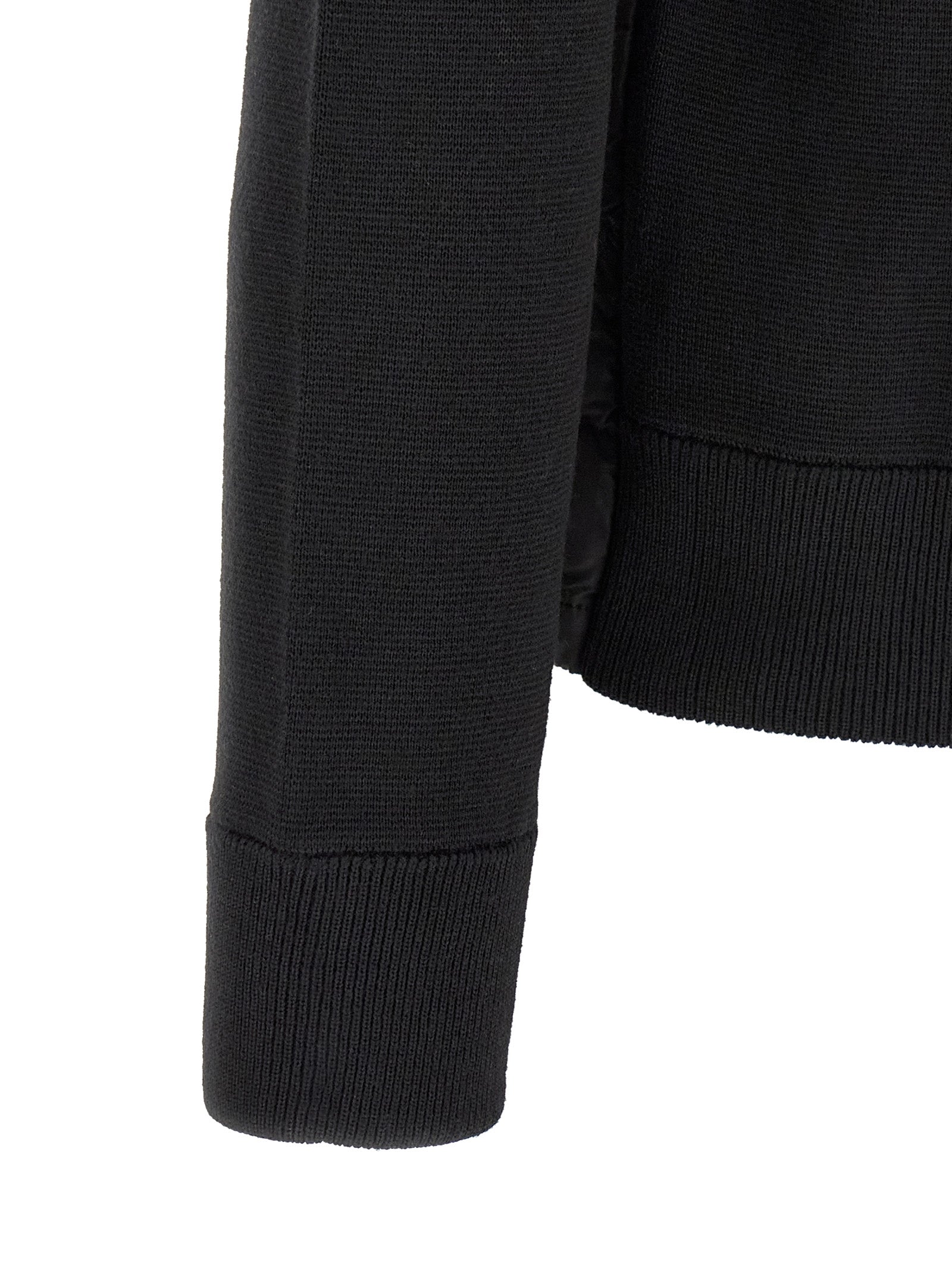 Moncler Schwarzer Cardigan aus Polyamid