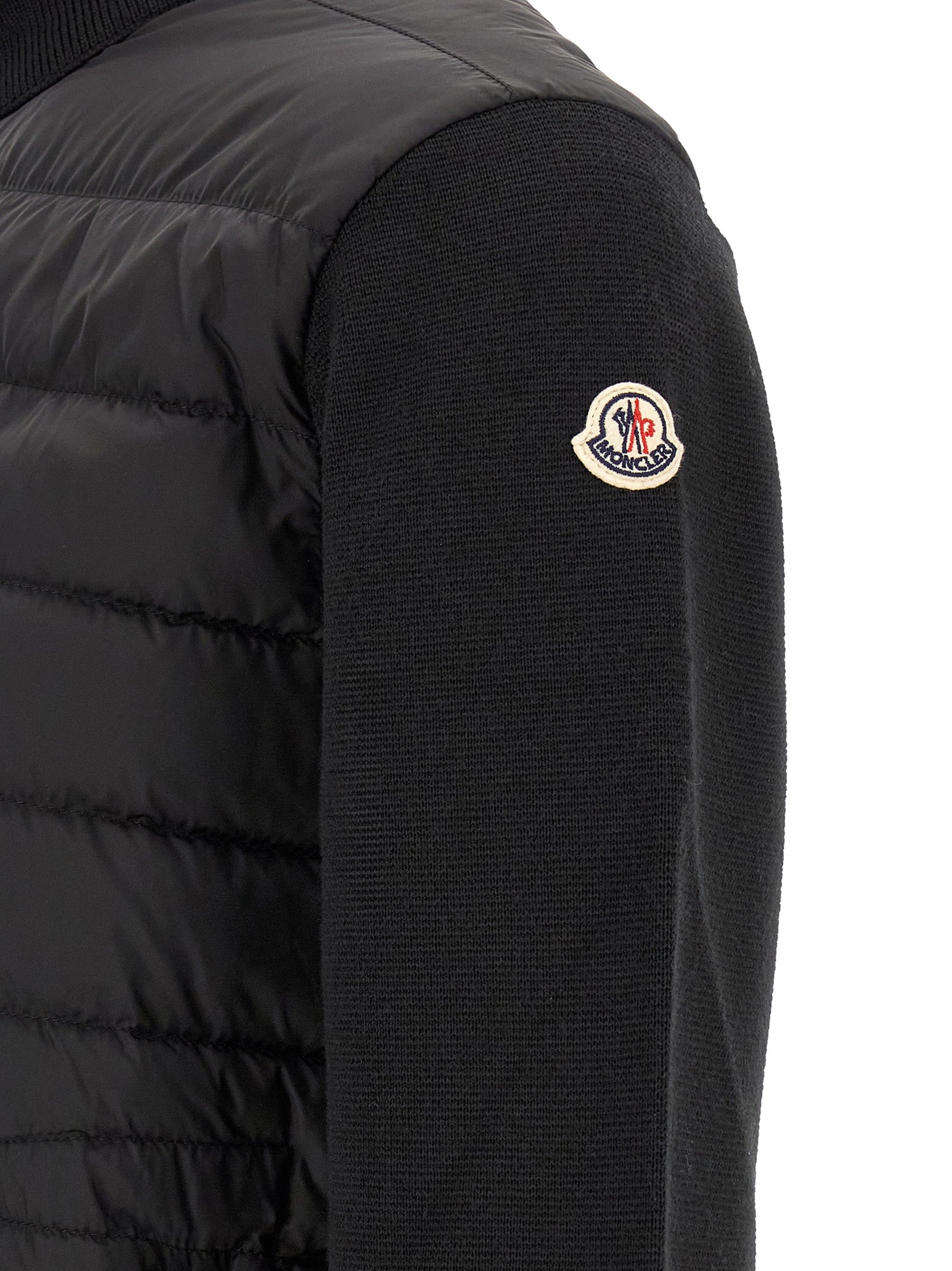 Moncler Schwarzer Cardigan aus Polyamid