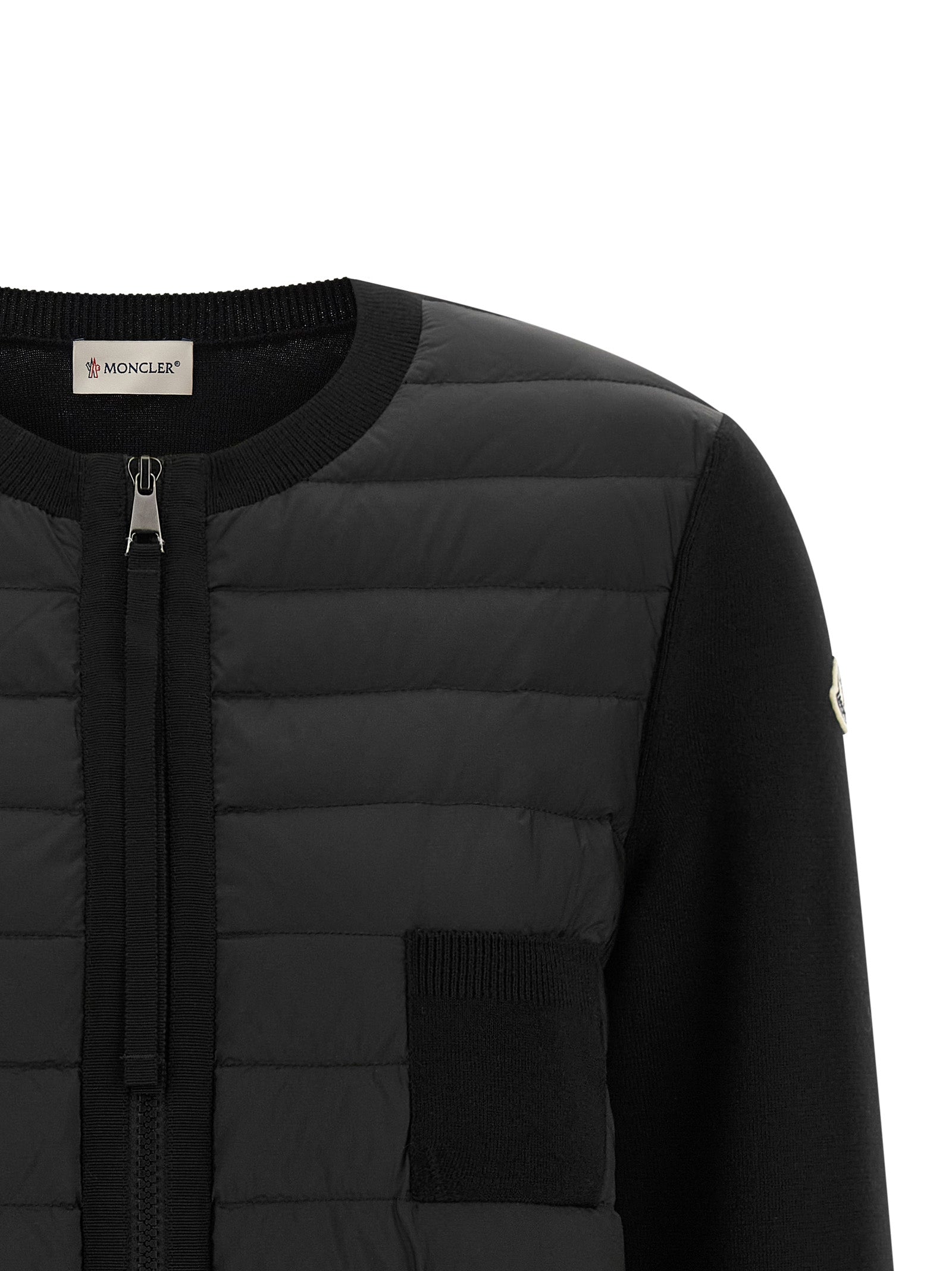 Moncler Schwarzer Cardigan aus Polyamid