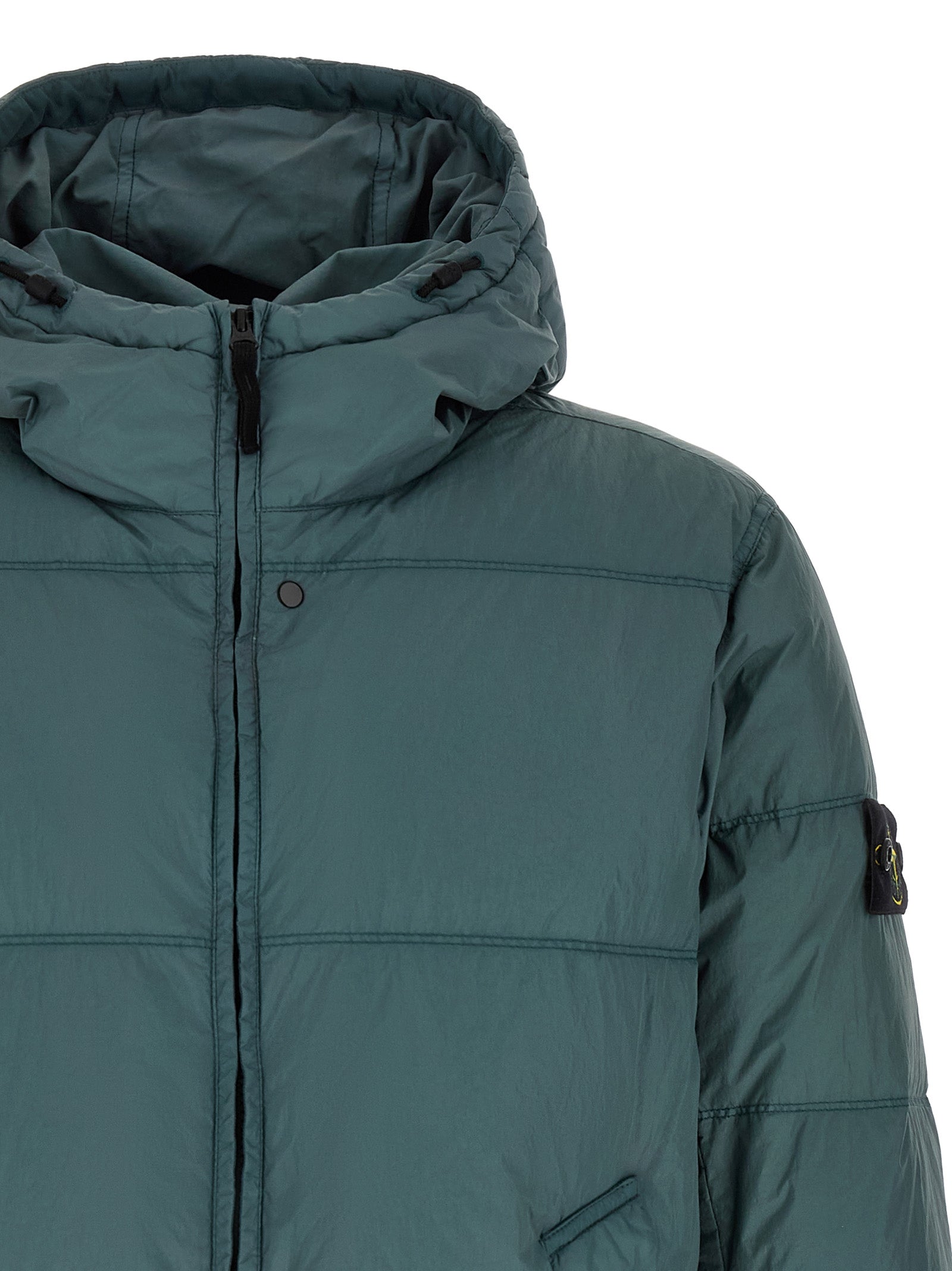 Stone Island Zweifarbige Polyamid-Steppjacke in voller Länge