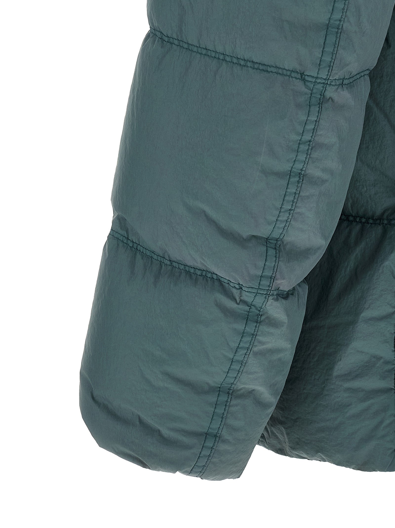 Stone Island Zweifarbige Polyamid-Steppjacke in voller Länge