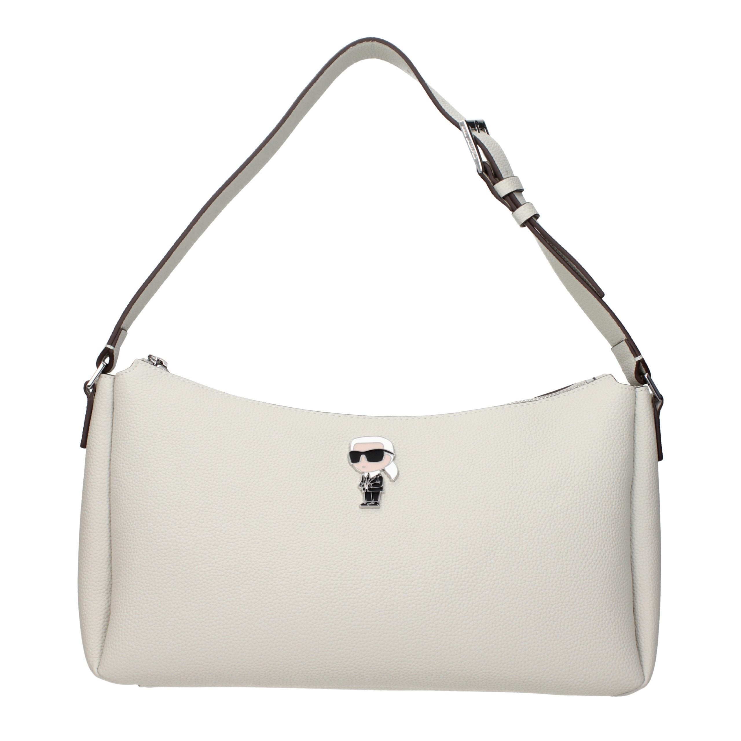 Karl Lagerfeld Graue Leder Schultertasche