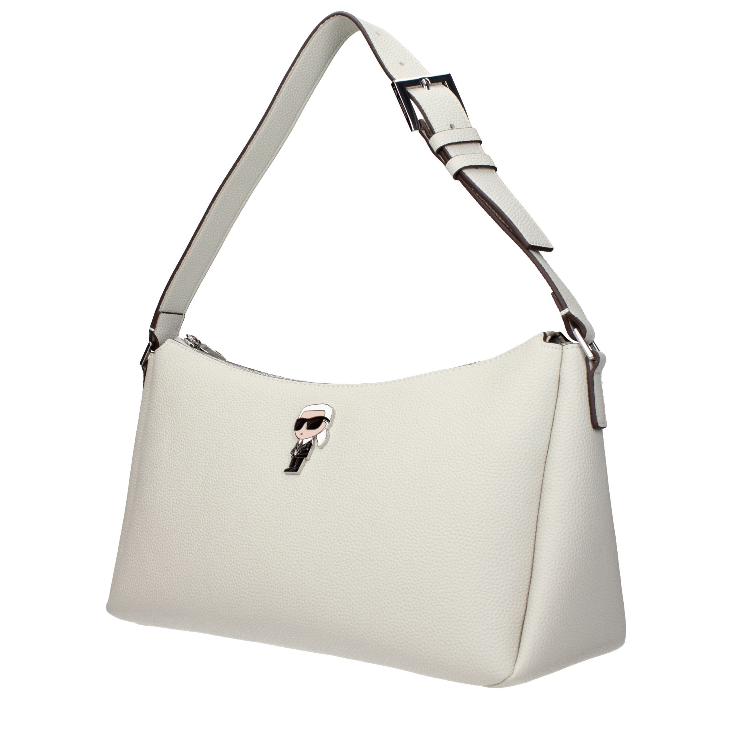 Karl Lagerfeld Graue Leder Schultertasche