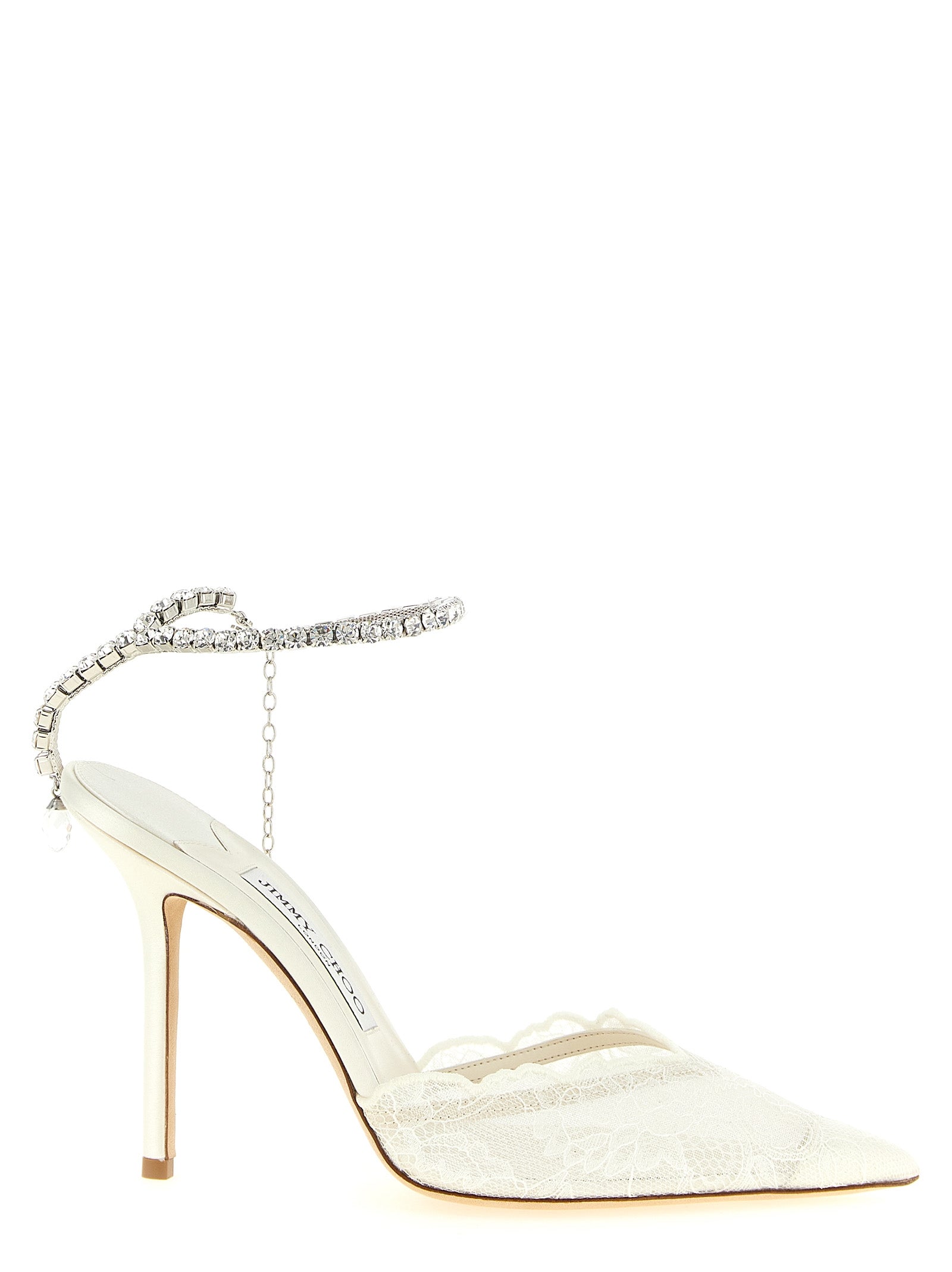 Jimmy Choo Weiße Tencel-Pumps mit hohem Absatz