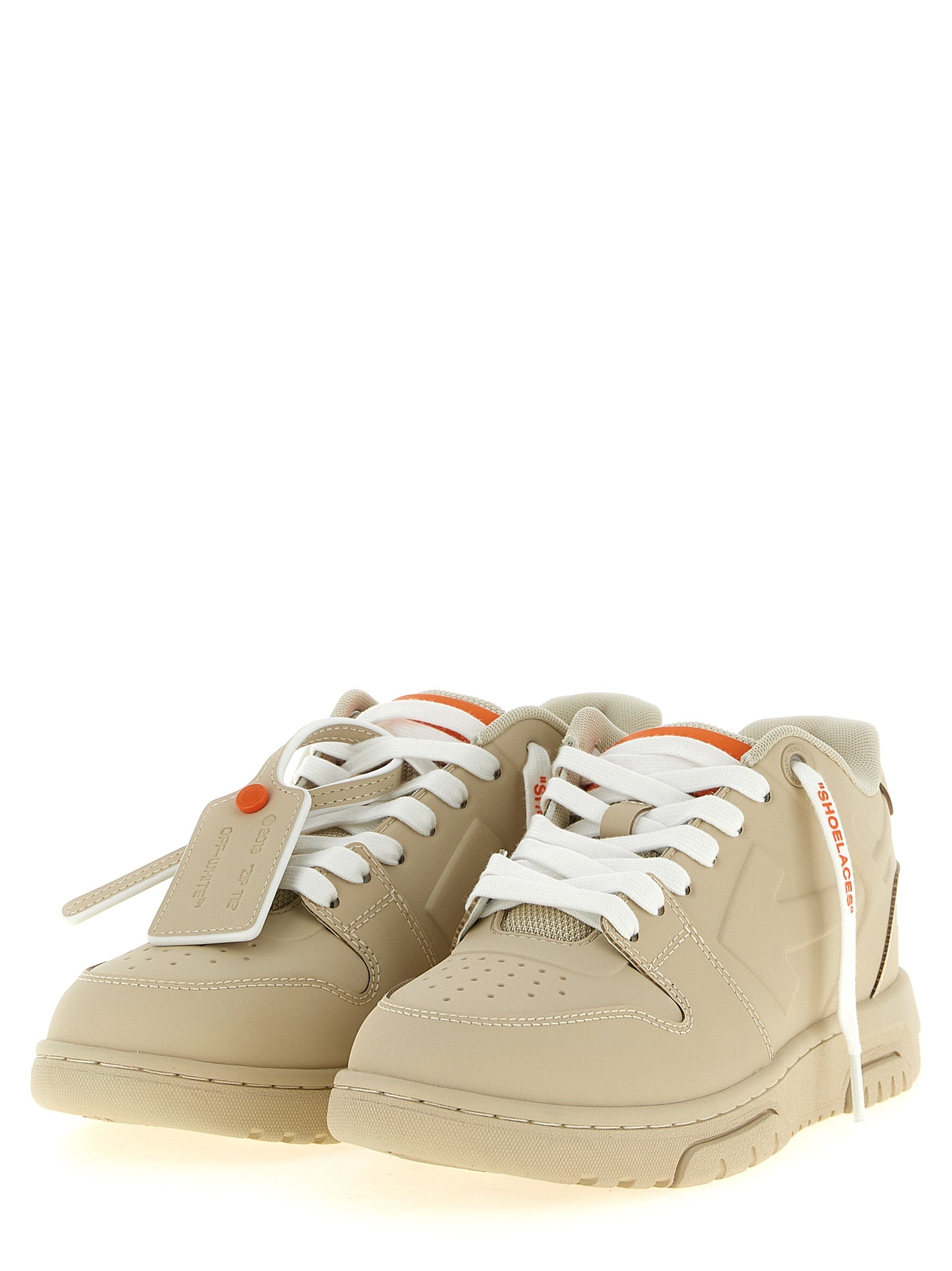 Off-White Beige Kunststoff-Sneakers