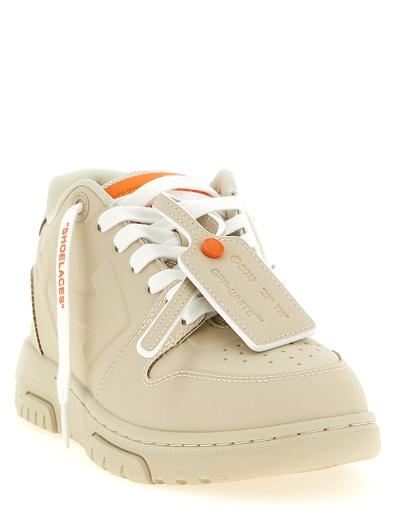 Off-White Beige Kunststoff-Sneakers
