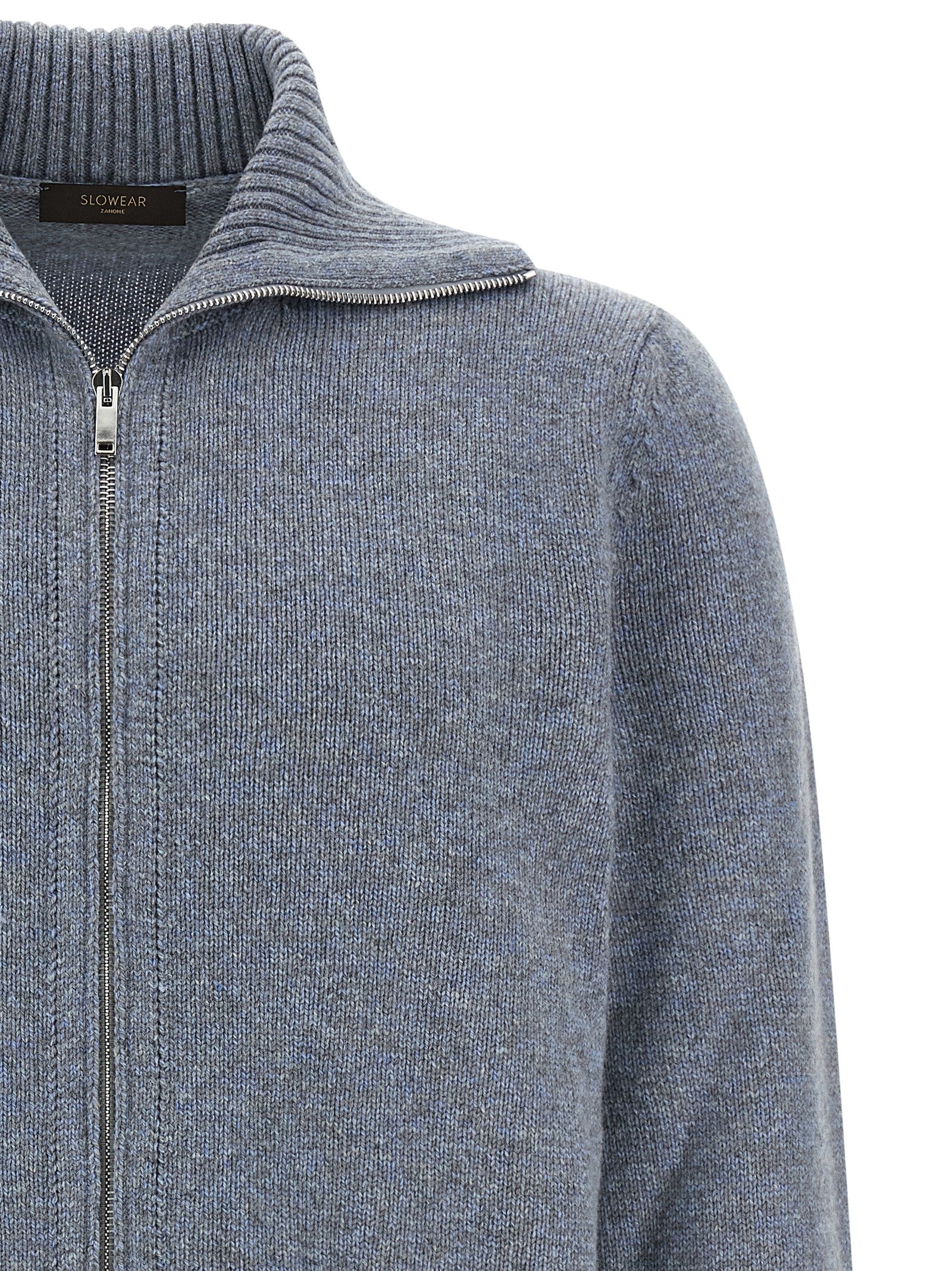 ZANONE Blauer Cardigan aus Schurwolle