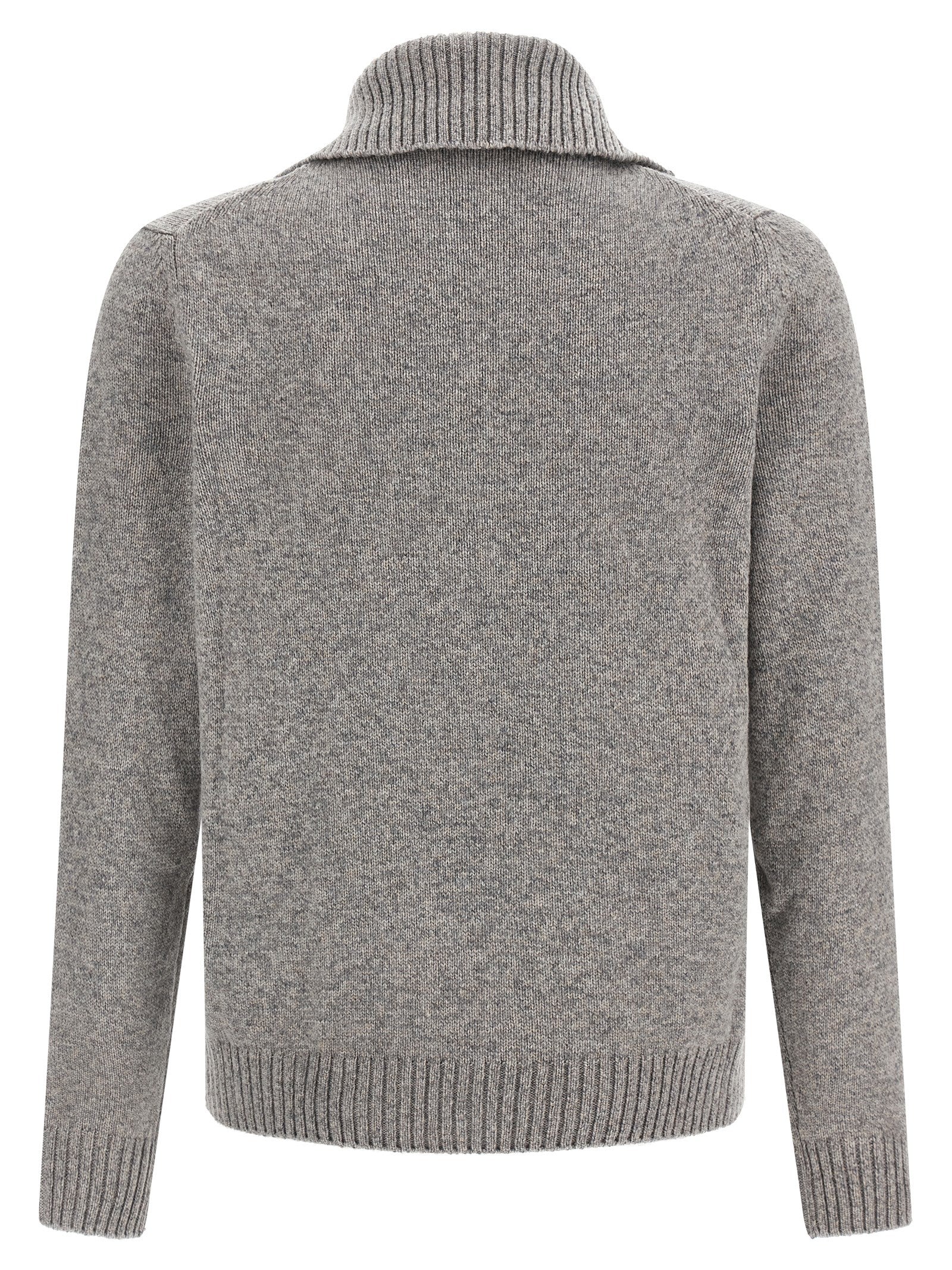 ZANONE Grauer Cardigan aus reiner Schurwolle