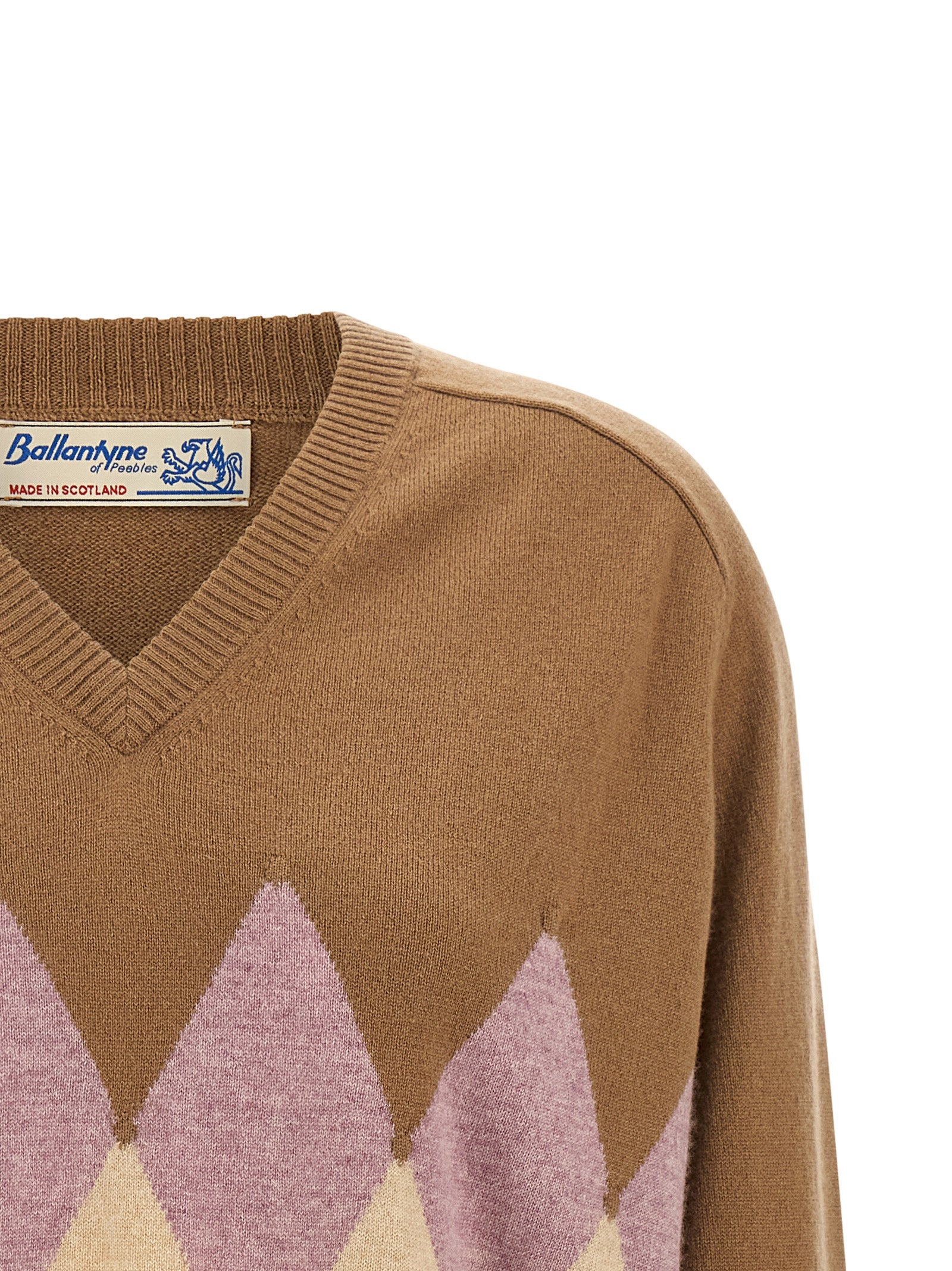 Ballantyne Brauner Kaschmir-Strickjacke