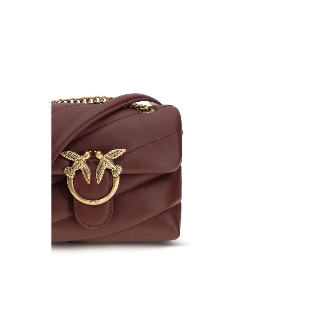 PINKO Schultertasche Bos Taurus aus bordeauxrotem Kalbsleder