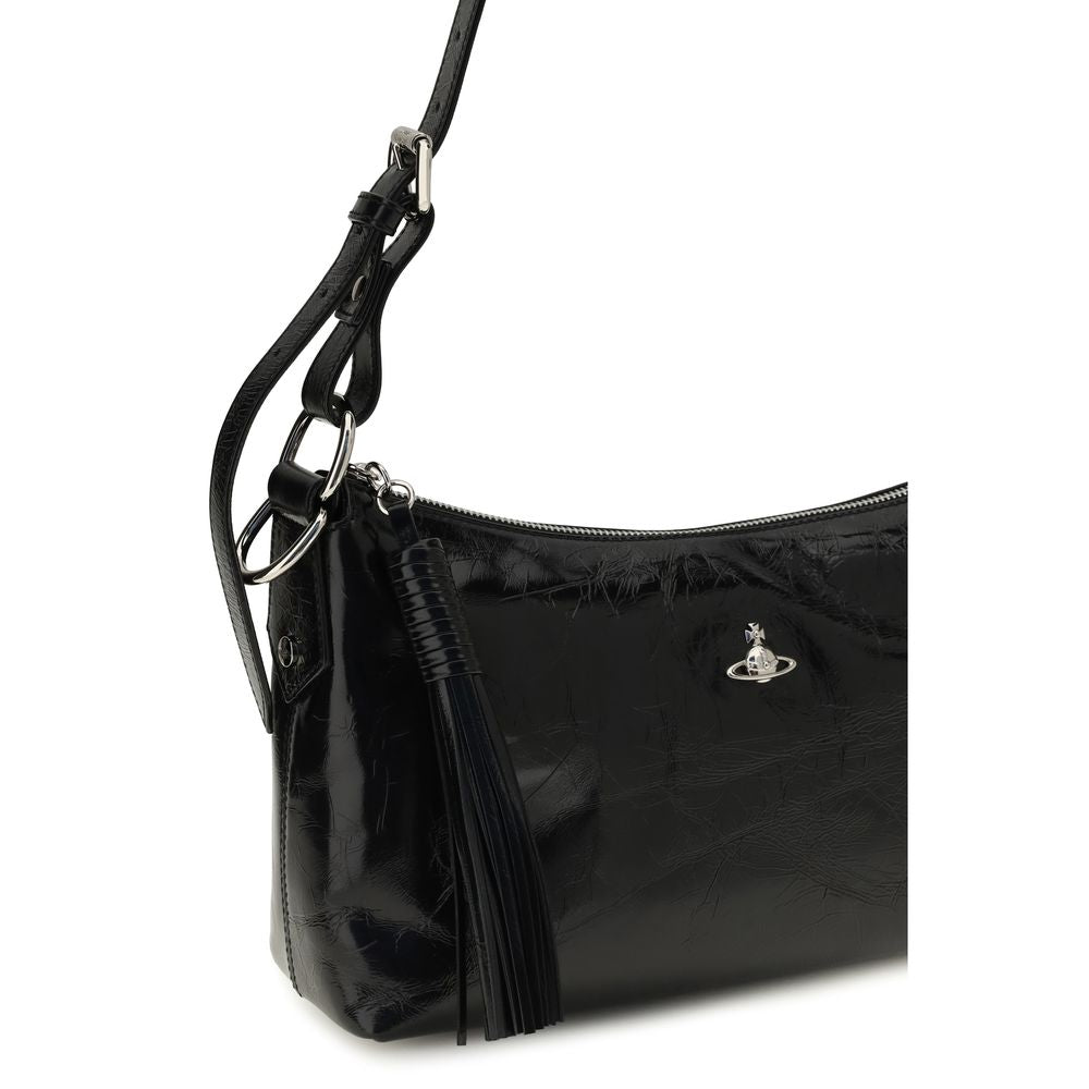 Vivienne Westwood Schwarze Bos Taurus Kalbsleder Schultertasche