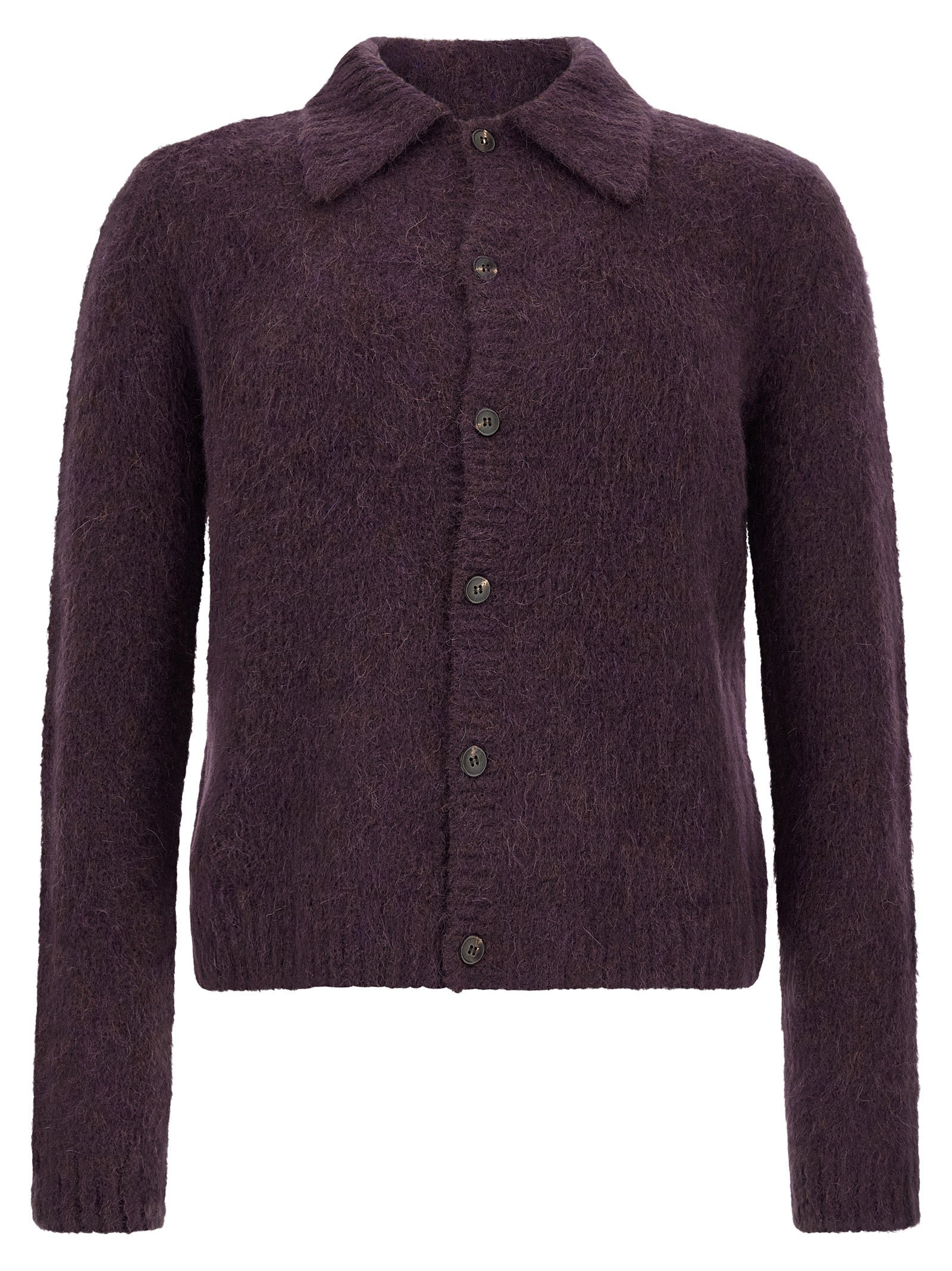 Dries Van Noten Lila Wollstrickjacke
