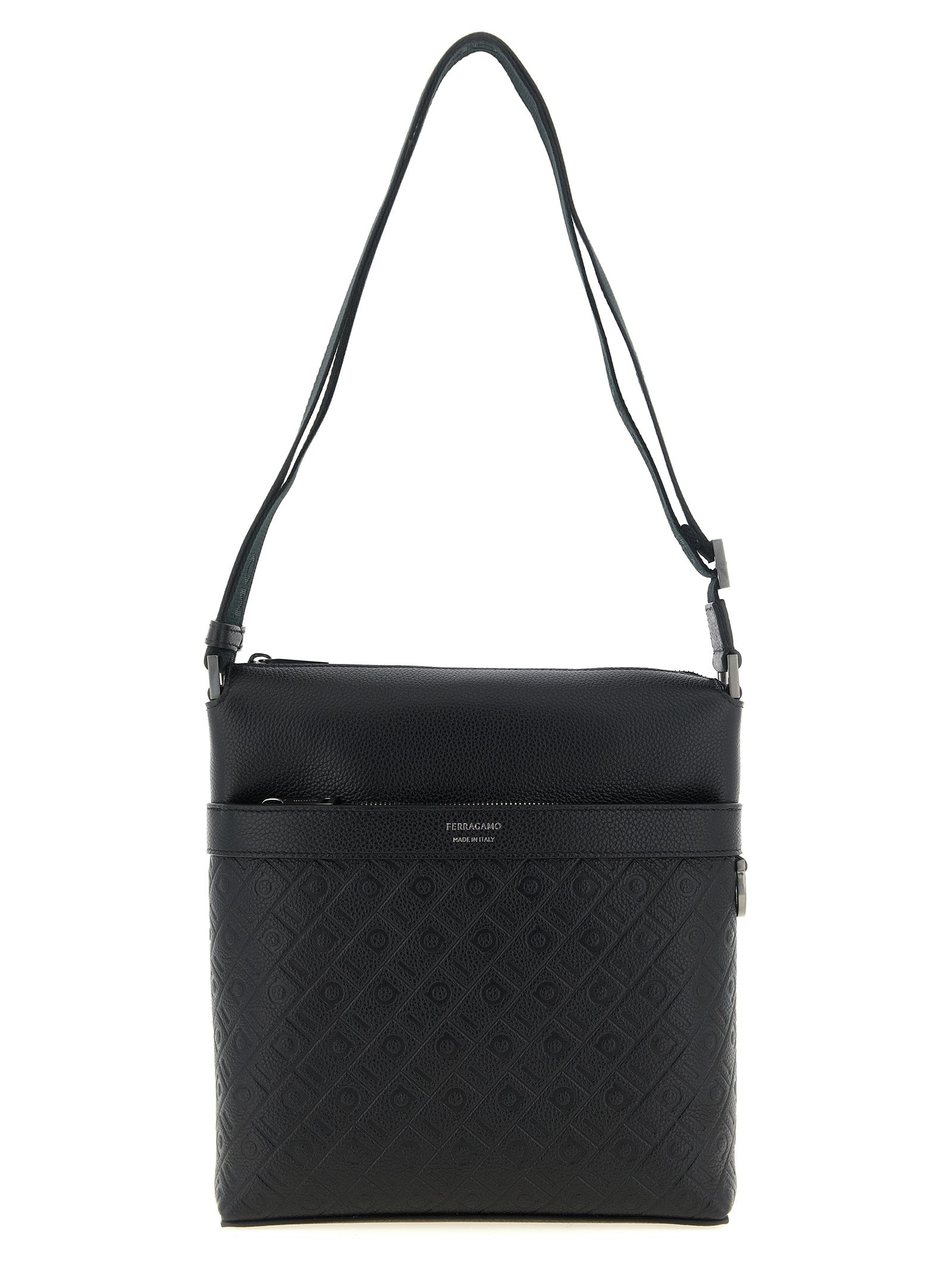 Ferragamo Schwarze Kalbsleder-Umhängetasche