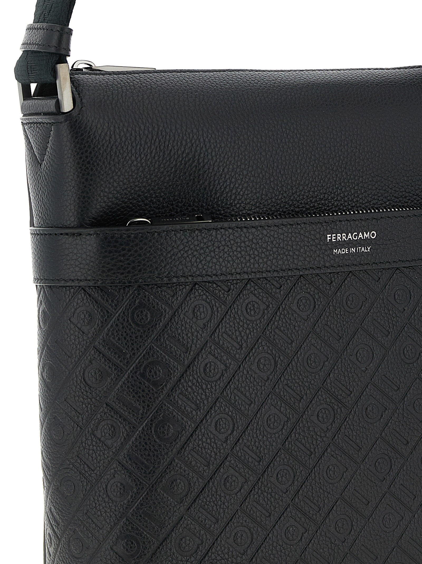 Ferragamo Schwarze Kalbsleder-Umhängetasche