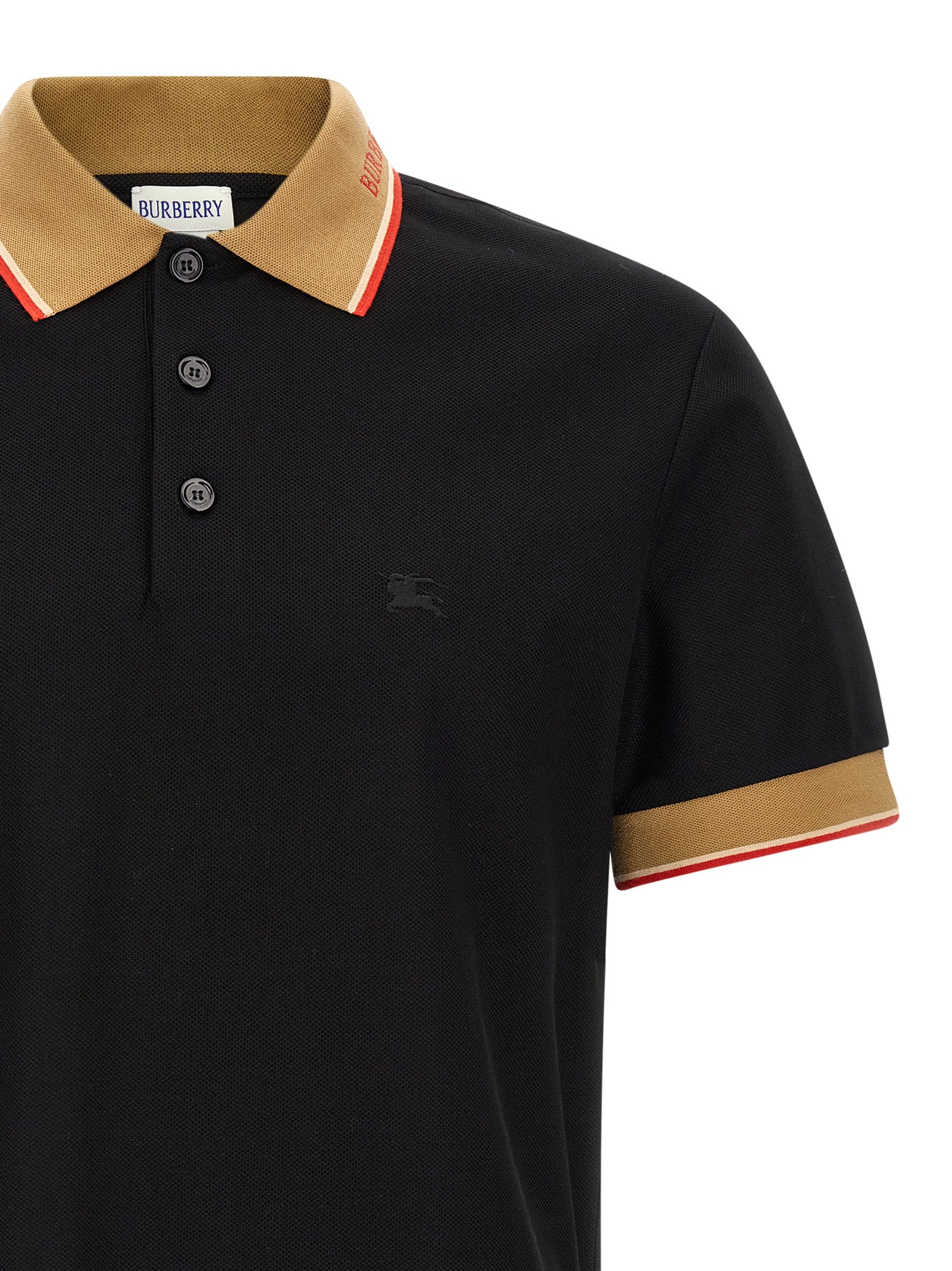 Burberry Schwarzes Baumwoll-Poloshirt