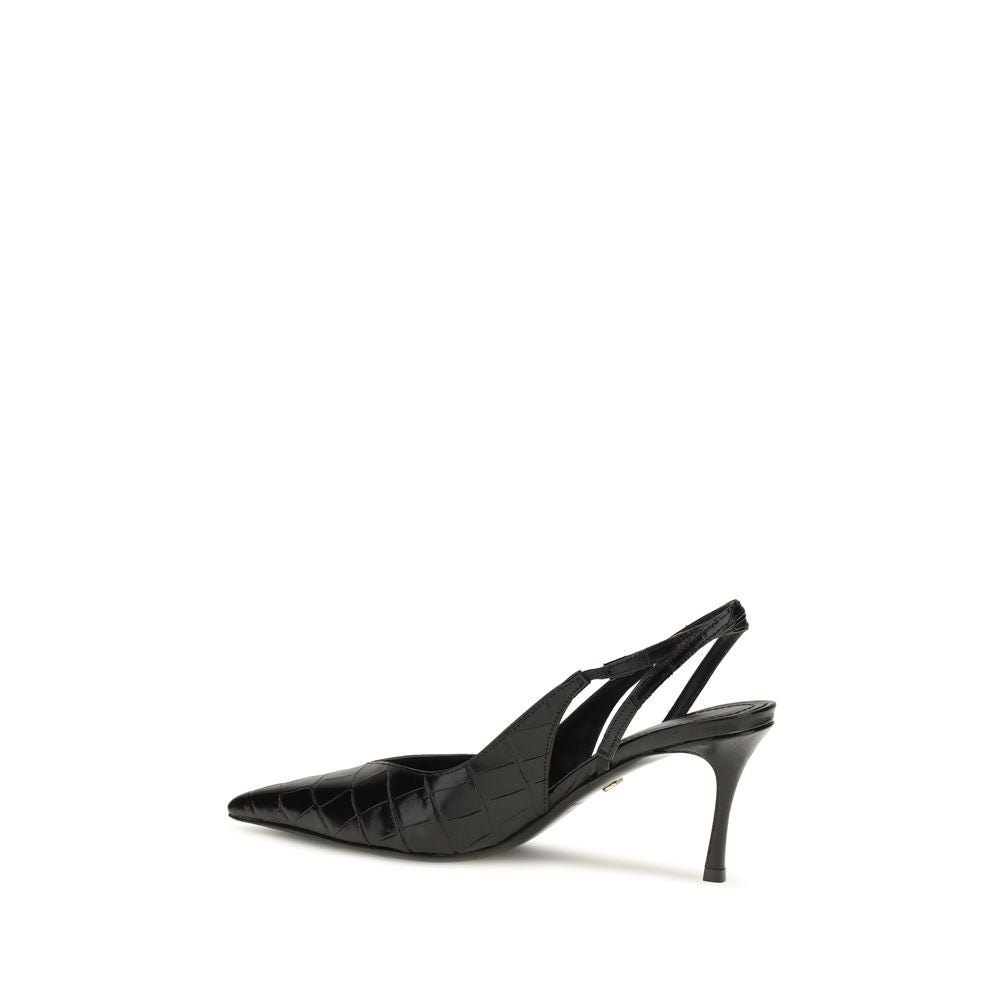 Ferragamo Schwarze Pumps aus Kalbsleder Bos Taurus mit hohem Absatz