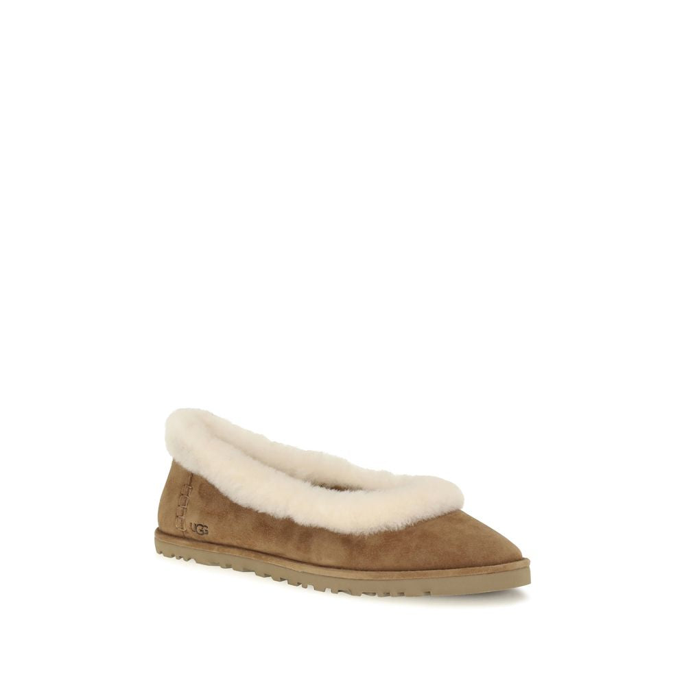 UGG Beige Wildleder Ballerinas