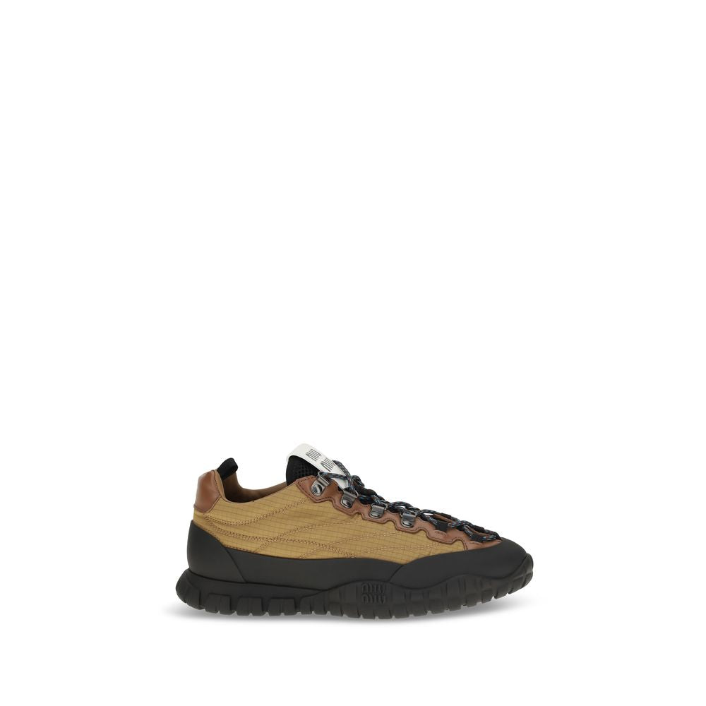 Miu Miu Beige Polyamid-Sneakers für sportliche Aktivitäten