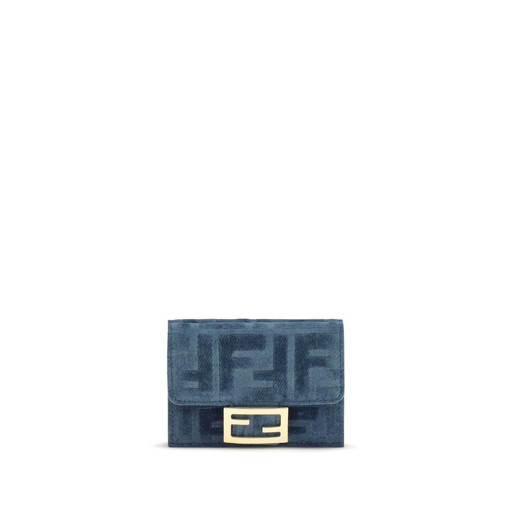 Fendi Blaue Geldbörse aus Baumwolle
