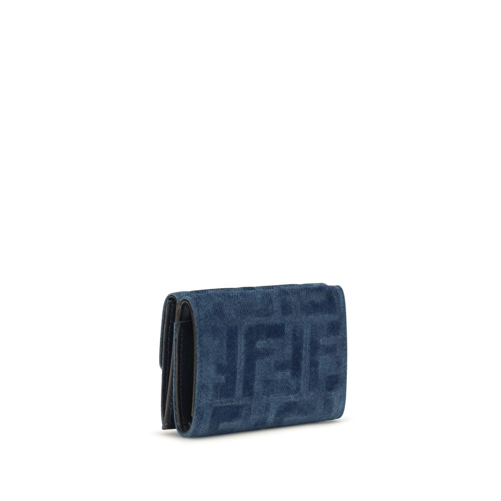 Fendi Blaue Geldbörse aus Baumwolle