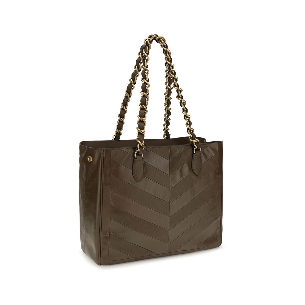 Valentino Garavani Braune Kalbsleder Bos Taurus Schultertasche