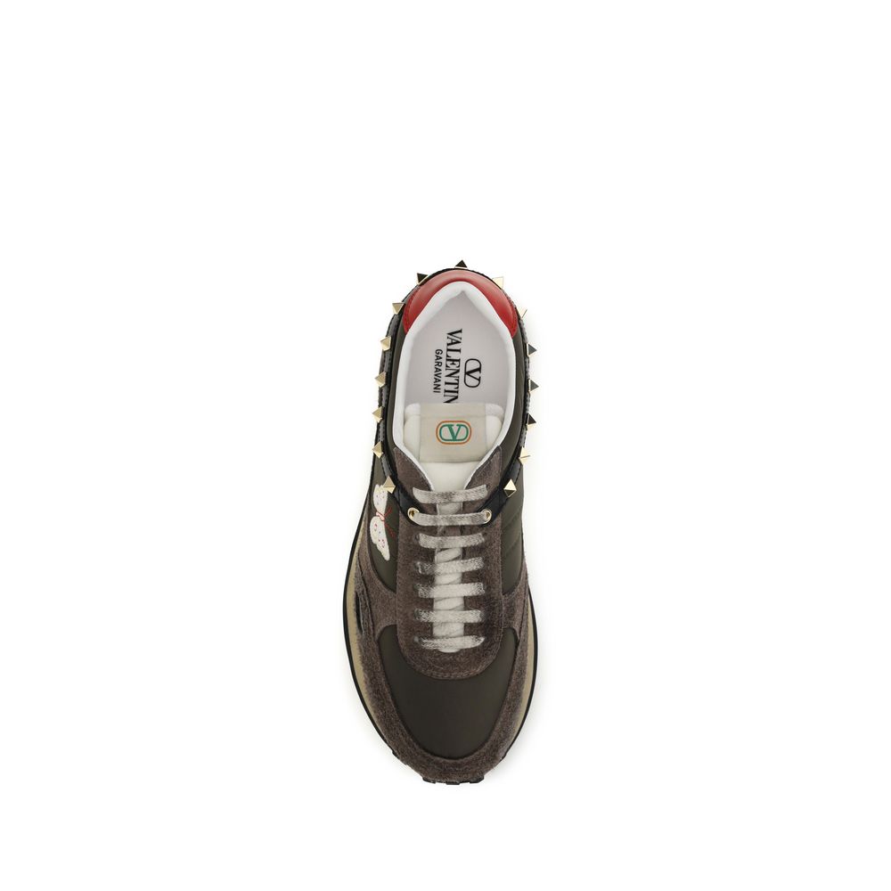 Valentino Garavani Braune Low-Top-Sneaker aus Nylon