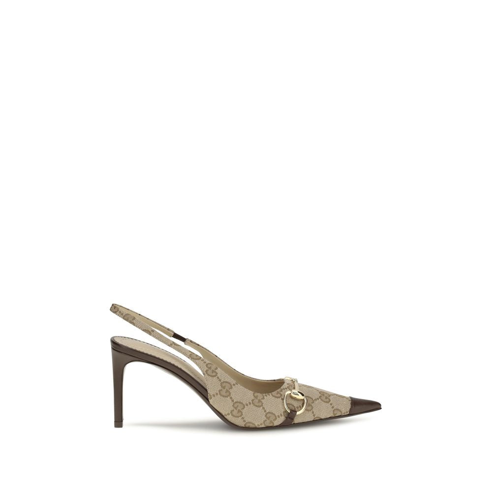 Gucci Beige Stoff-Pumps mit hohem Absatz