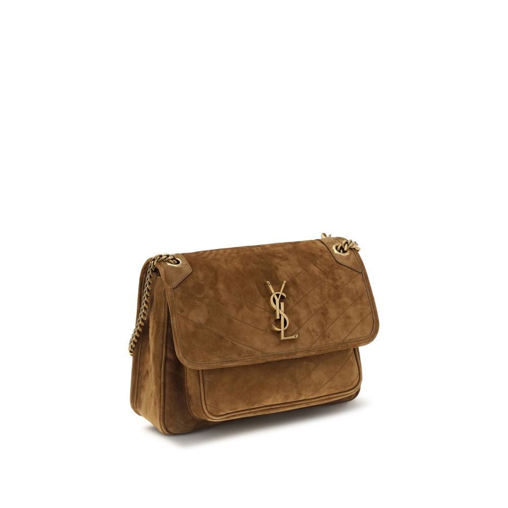 Saint Laurent Braune Kalbsleder-Tasche Bos Taurus