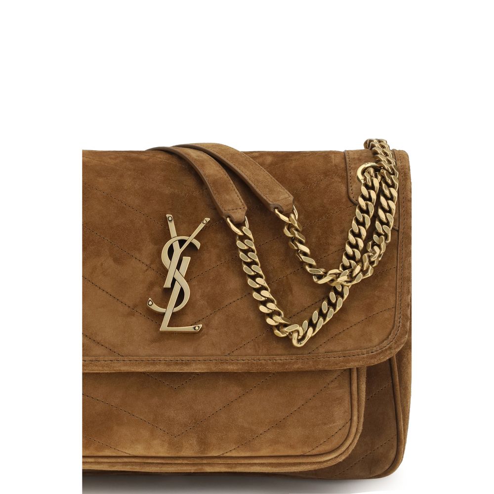 Saint Laurent Braune Kalbsleder-Tasche Bos Taurus