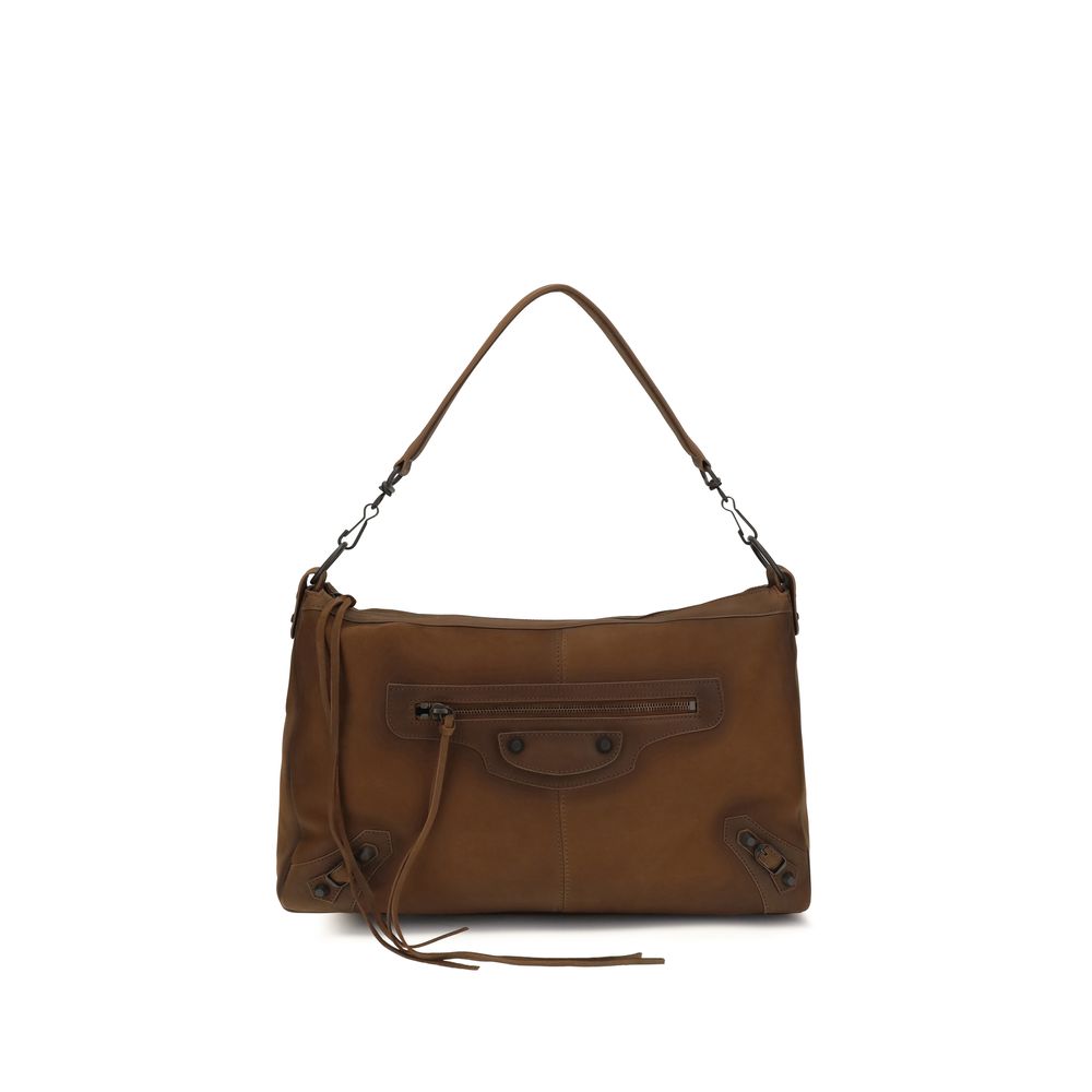 Balenciaga Schultertasche aus braunem Lammleder Ovis Aries