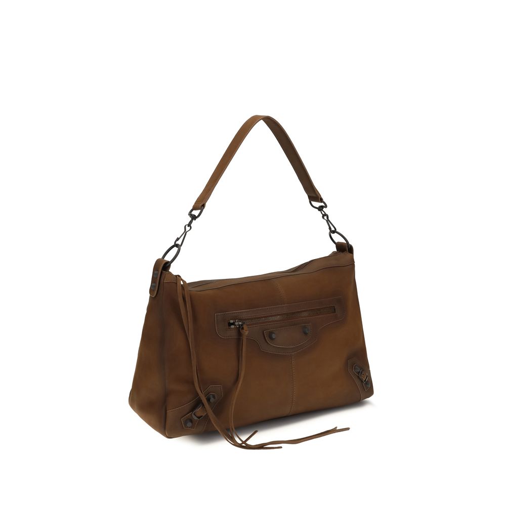 Balenciaga Schultertasche aus braunem Lammleder Ovis Aries