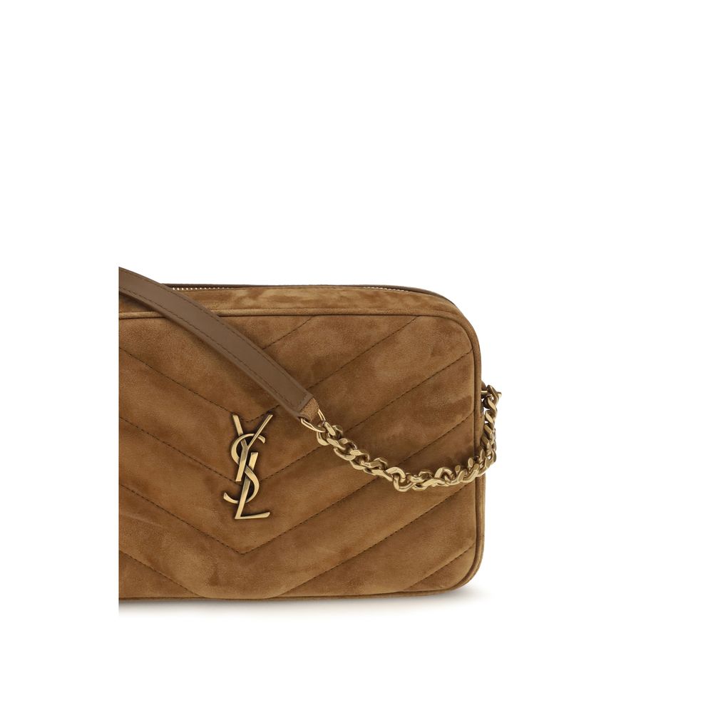 Saint Laurent Braune Kalbsleder Bos Taurus Schultertasche