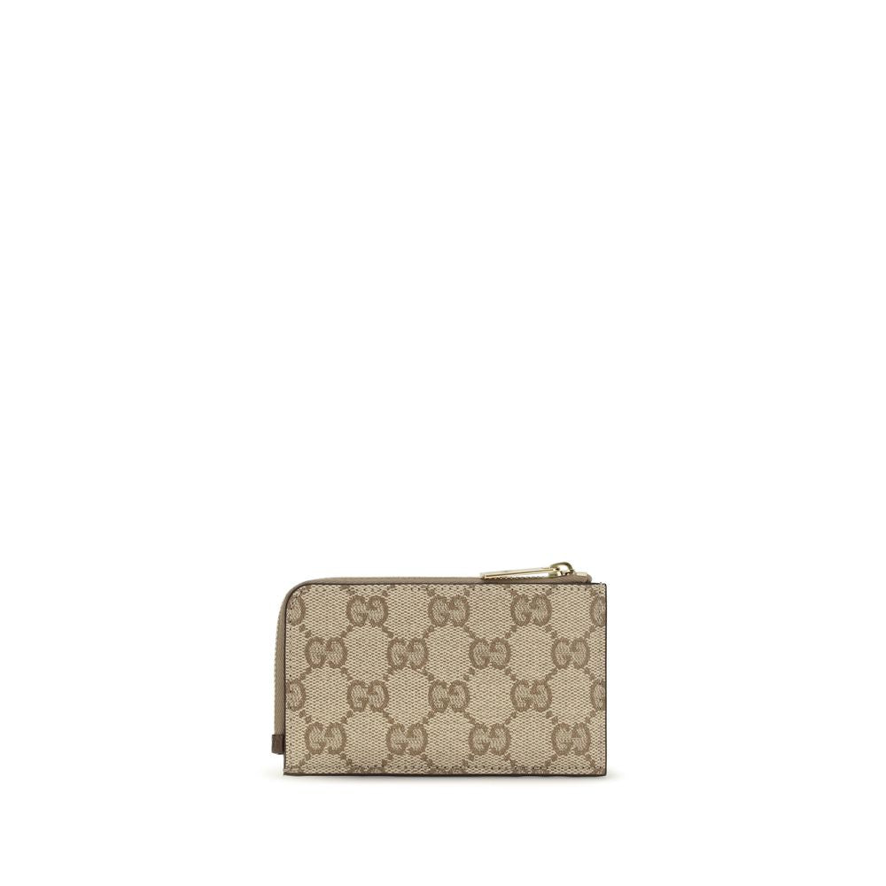 Gucci Beigefarbene Baumwoll-Geldbörse