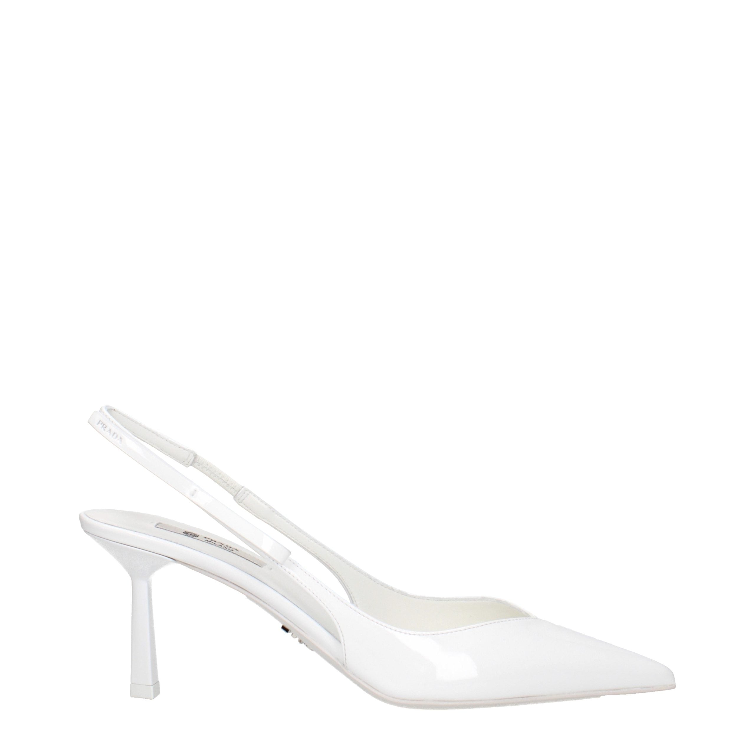 Prada Weiße Leder Pumps mit hohem Absatz