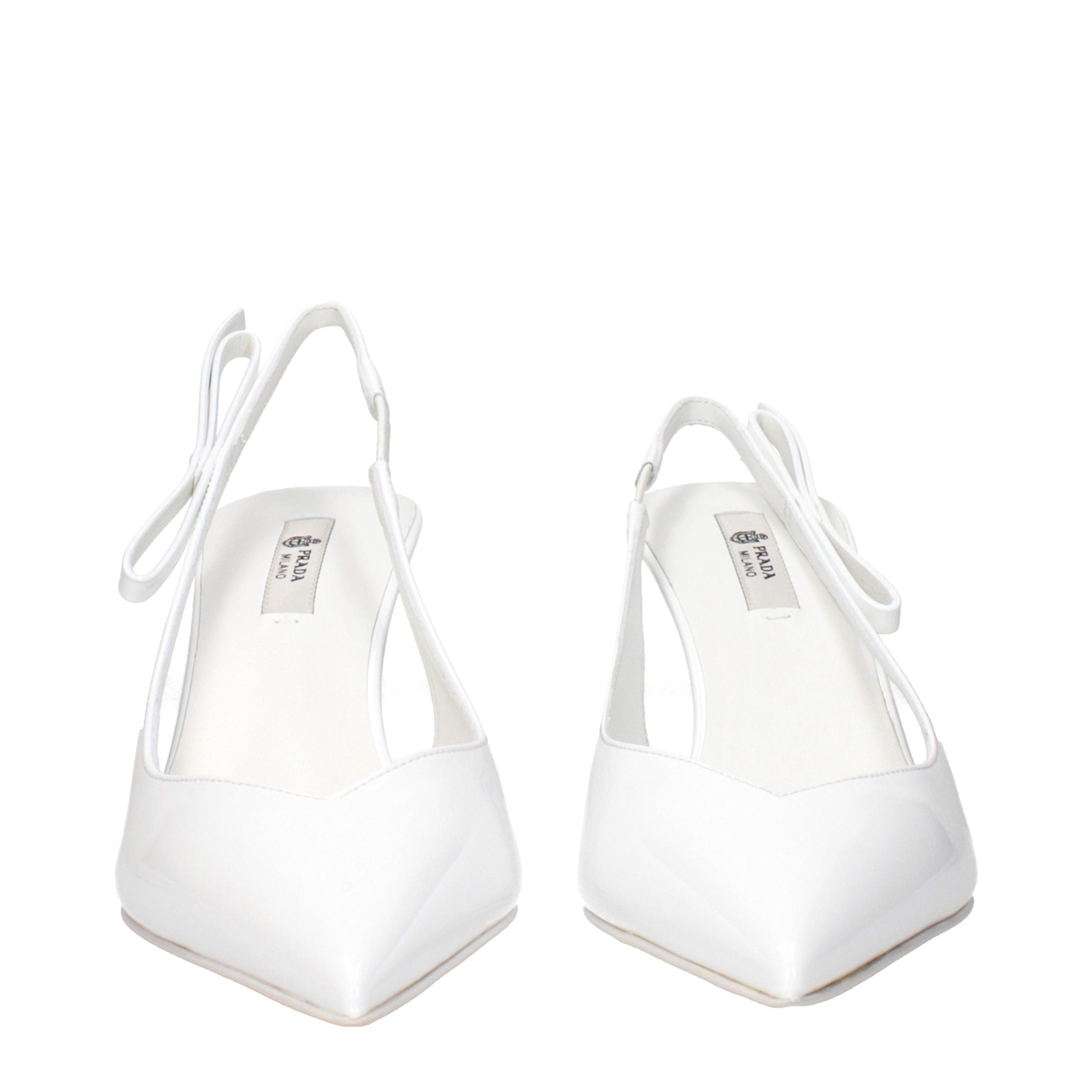 Prada Weiße Leder Pumps mit hohem Absatz