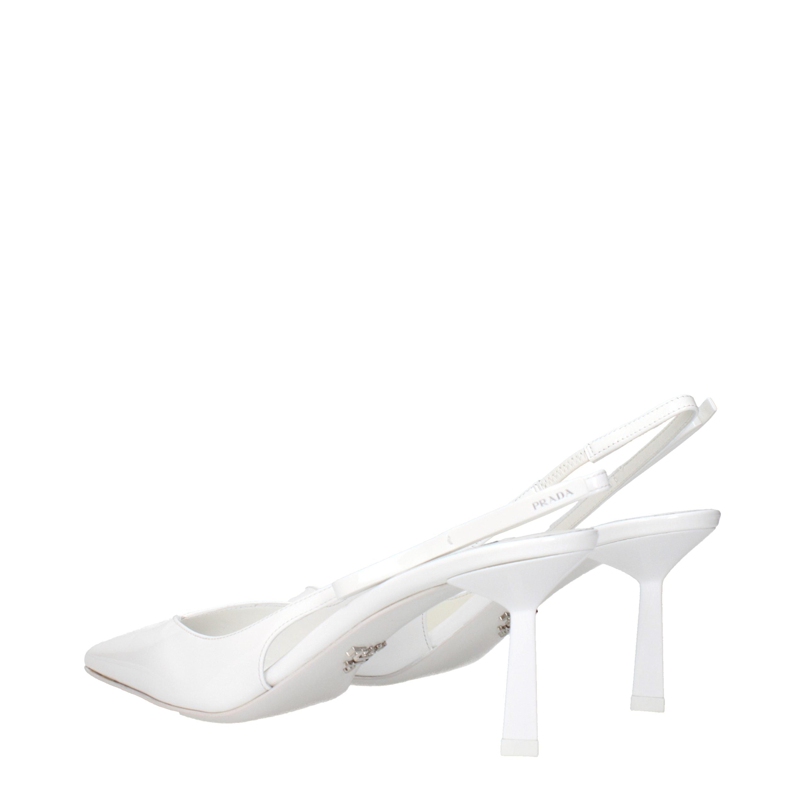 Prada Weiße Leder Pumps mit hohem Absatz