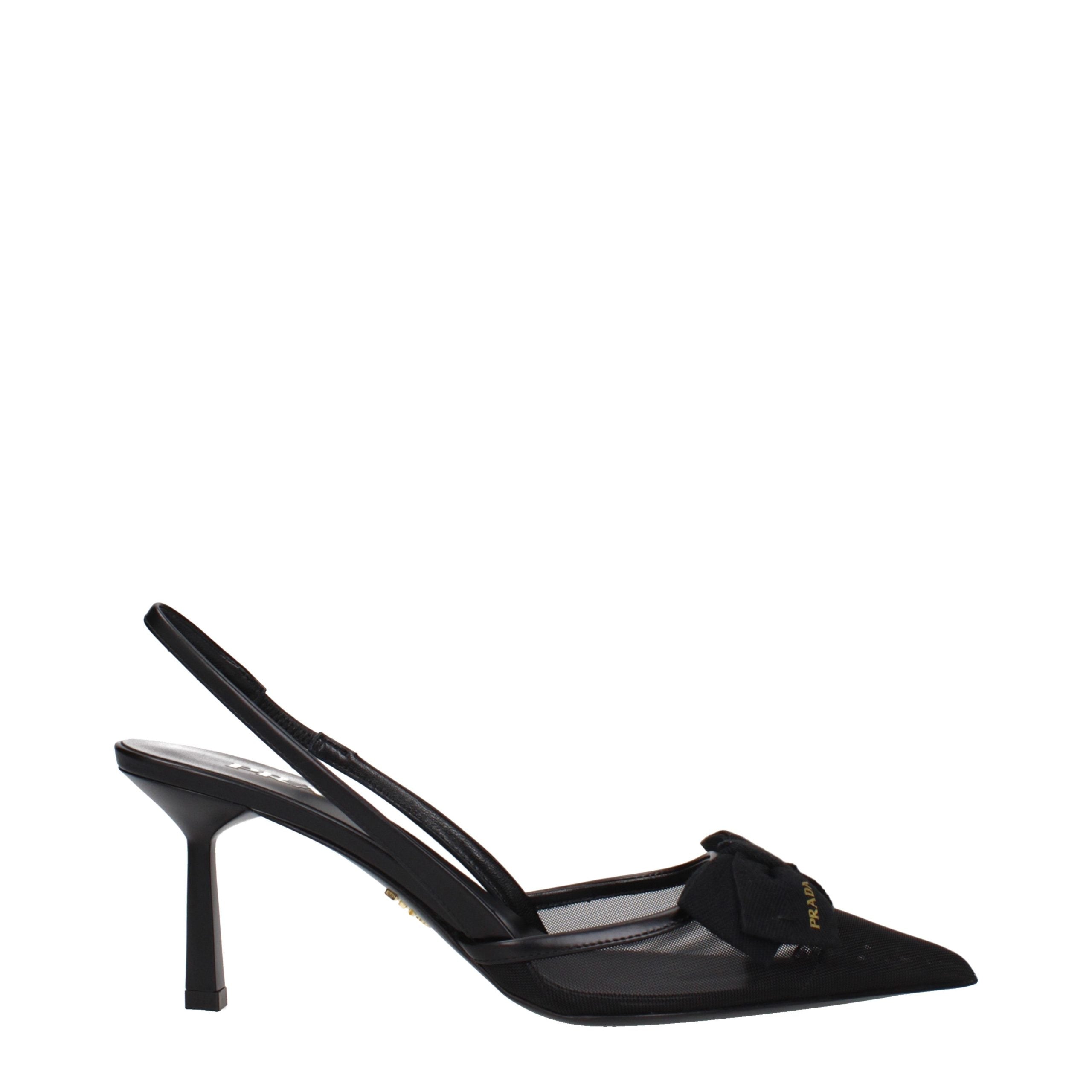 Prada Schwarze Pumps mit hohen Absätzen aus Fasern