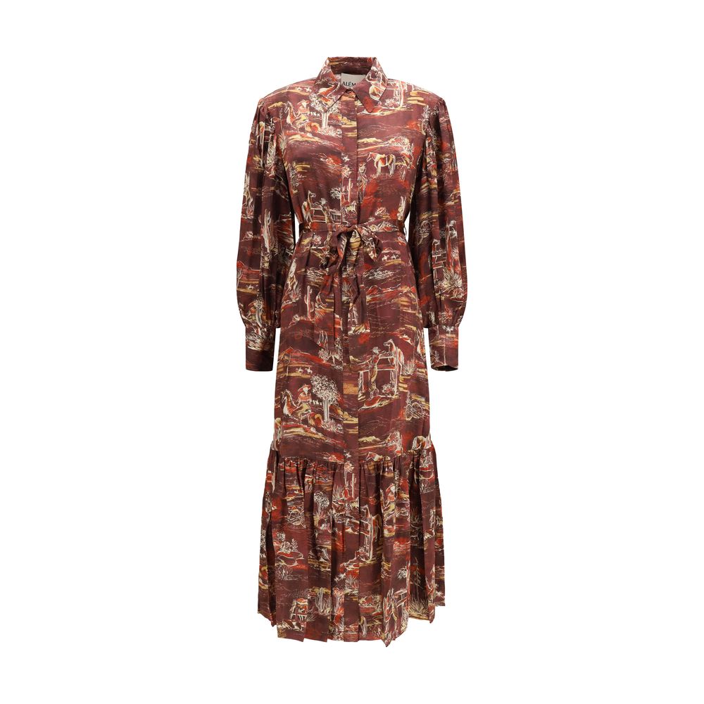 Alemais Braunes Hemdblusenkleid aus Acetat
