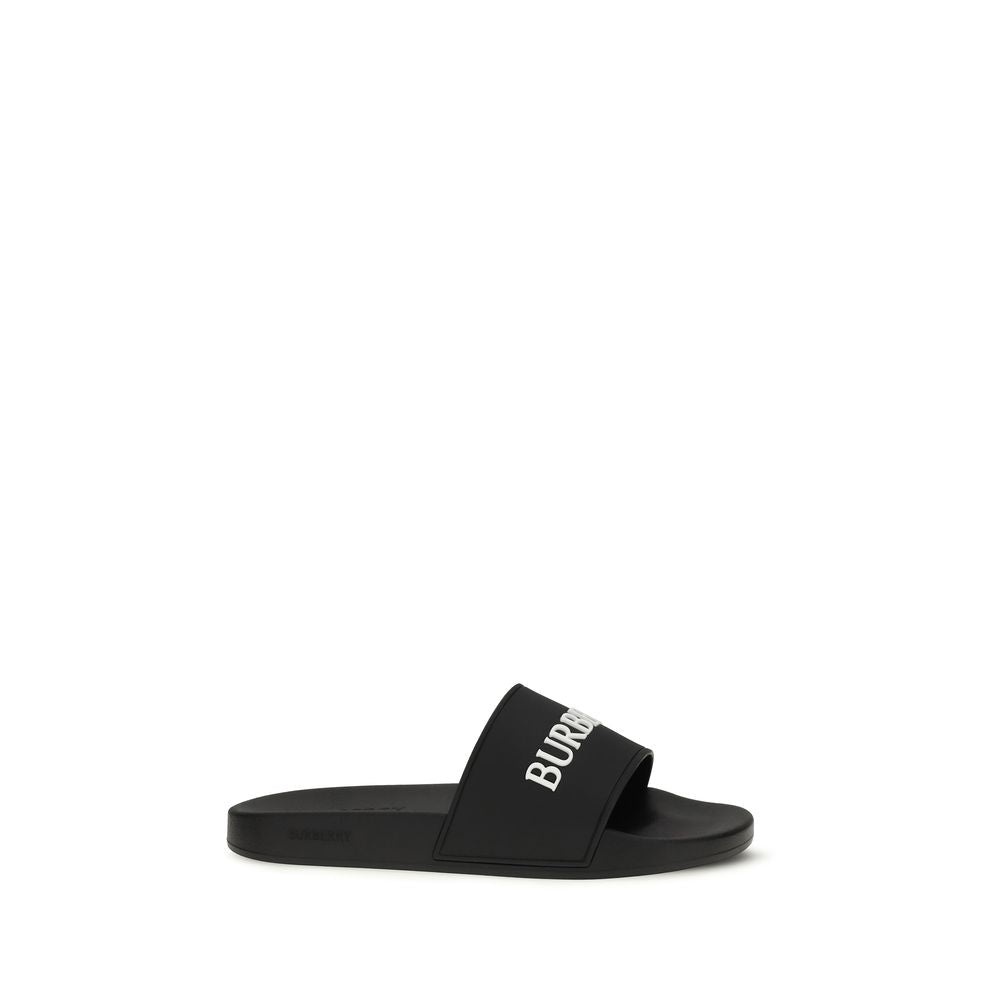 Burberry Schwarze Gummisandalen