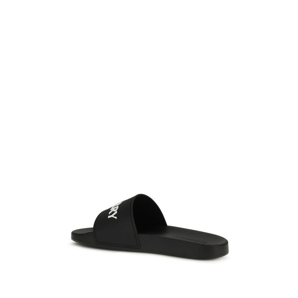 Burberry Schwarze Gummisandalen
