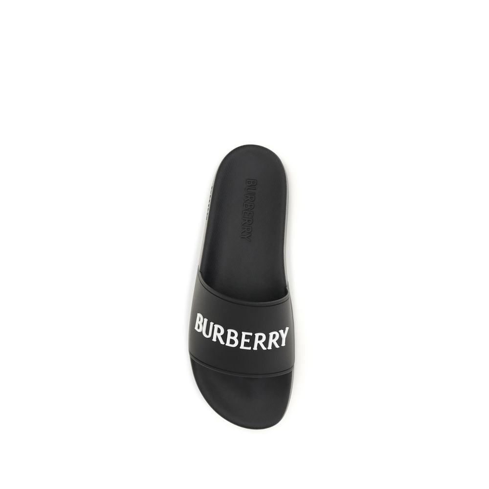 Burberry Schwarze Gummisandalen