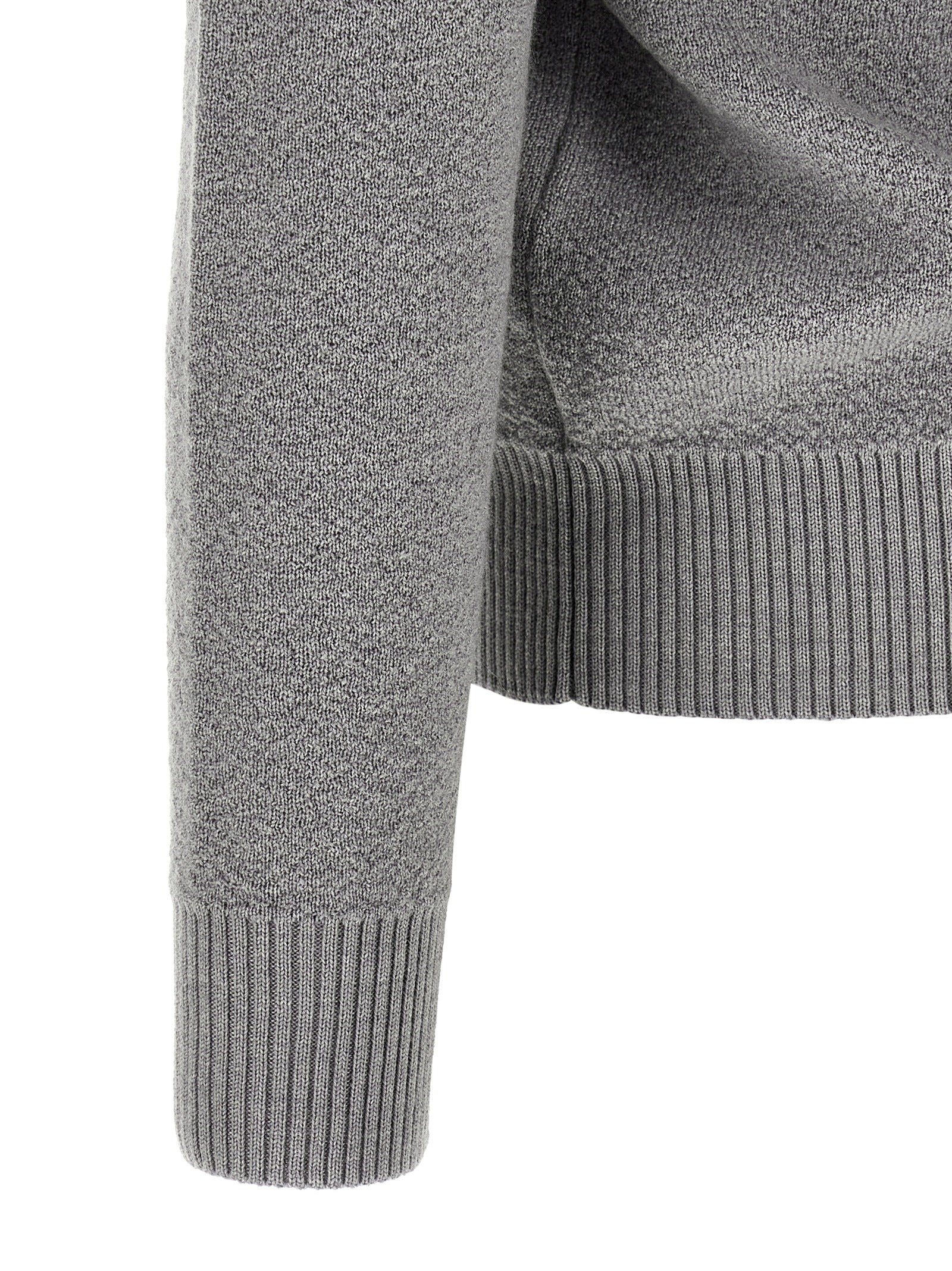 Stone Island Grauer Cardigan aus reiner Schurwolle