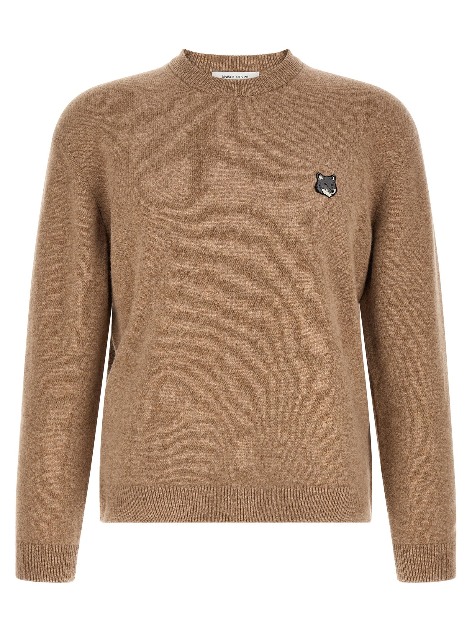 Maison Kitsuné Beige Wollstrickjacke