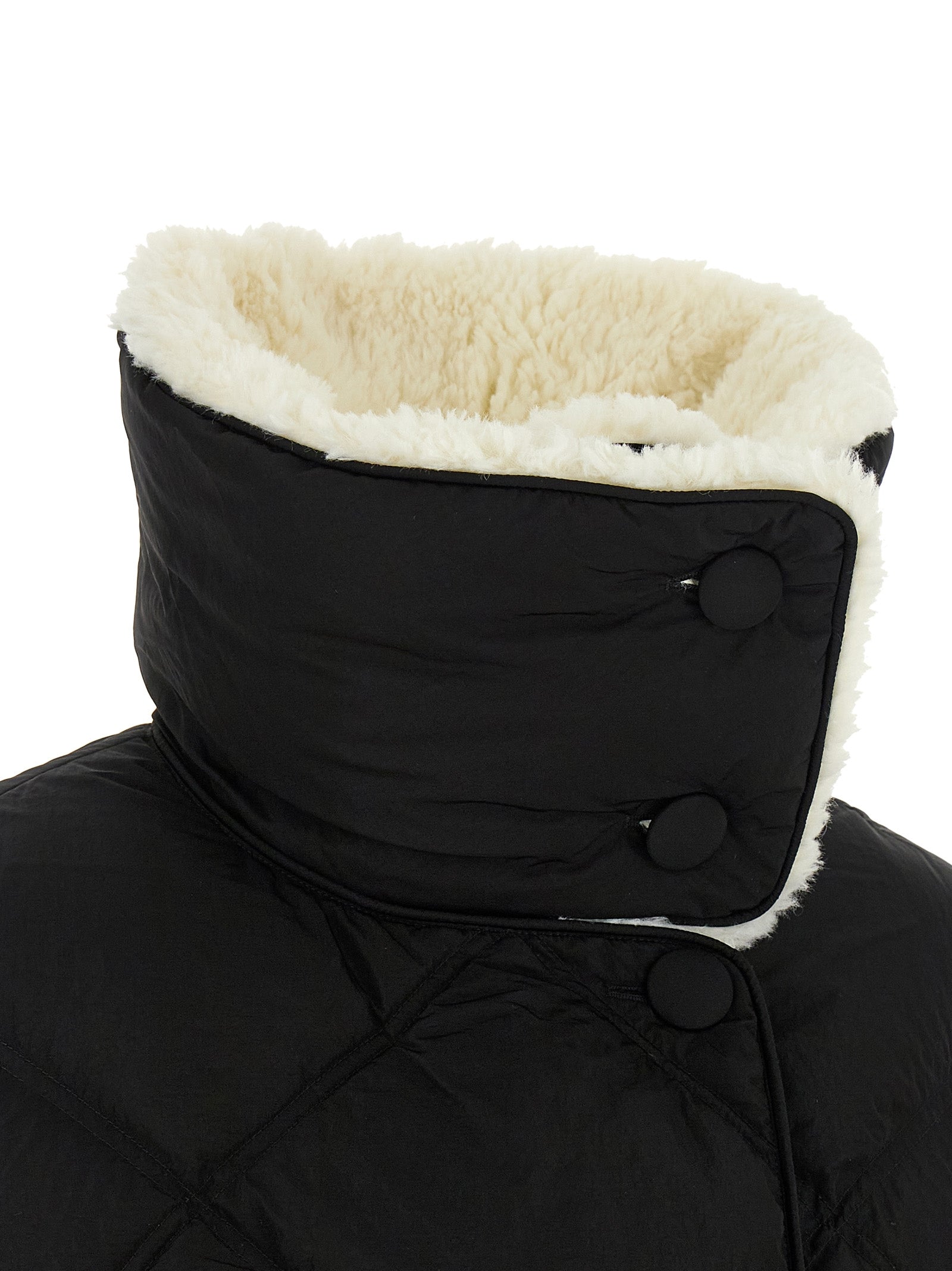 IENKI IENKI Schwarze Nylon-Jacke in voller Länge