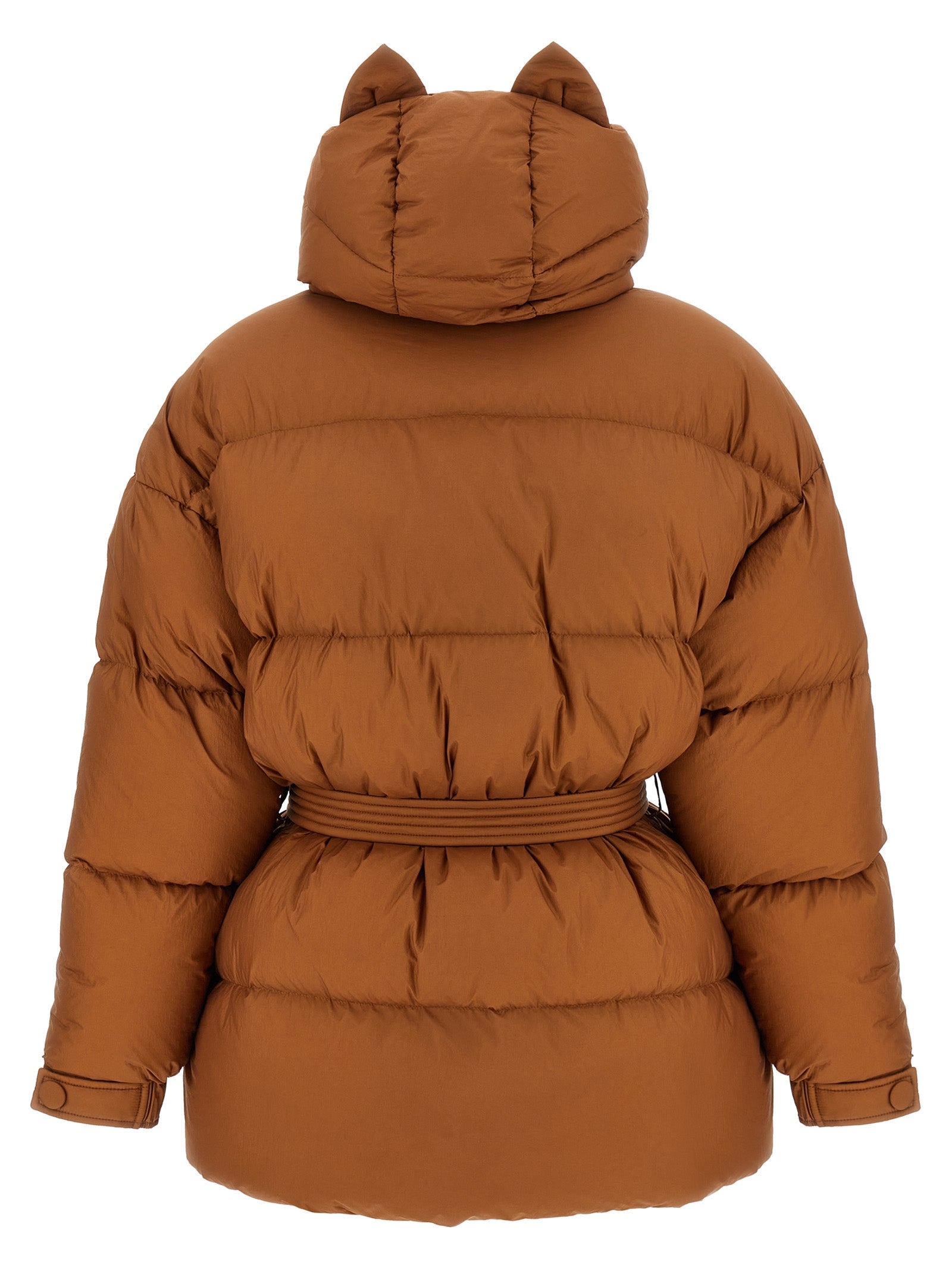 IENKI IENKI Braune Nylon-Jacke in voller Länge