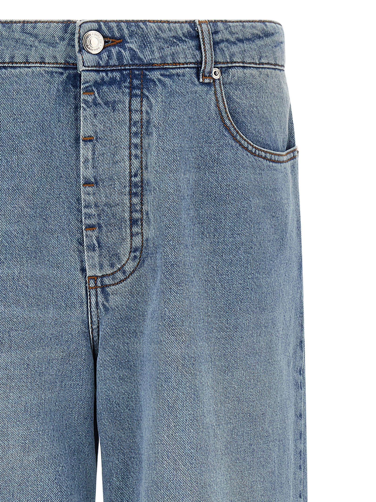 Ami Paris Blaue Baumwolljeans im Relaxed Fit