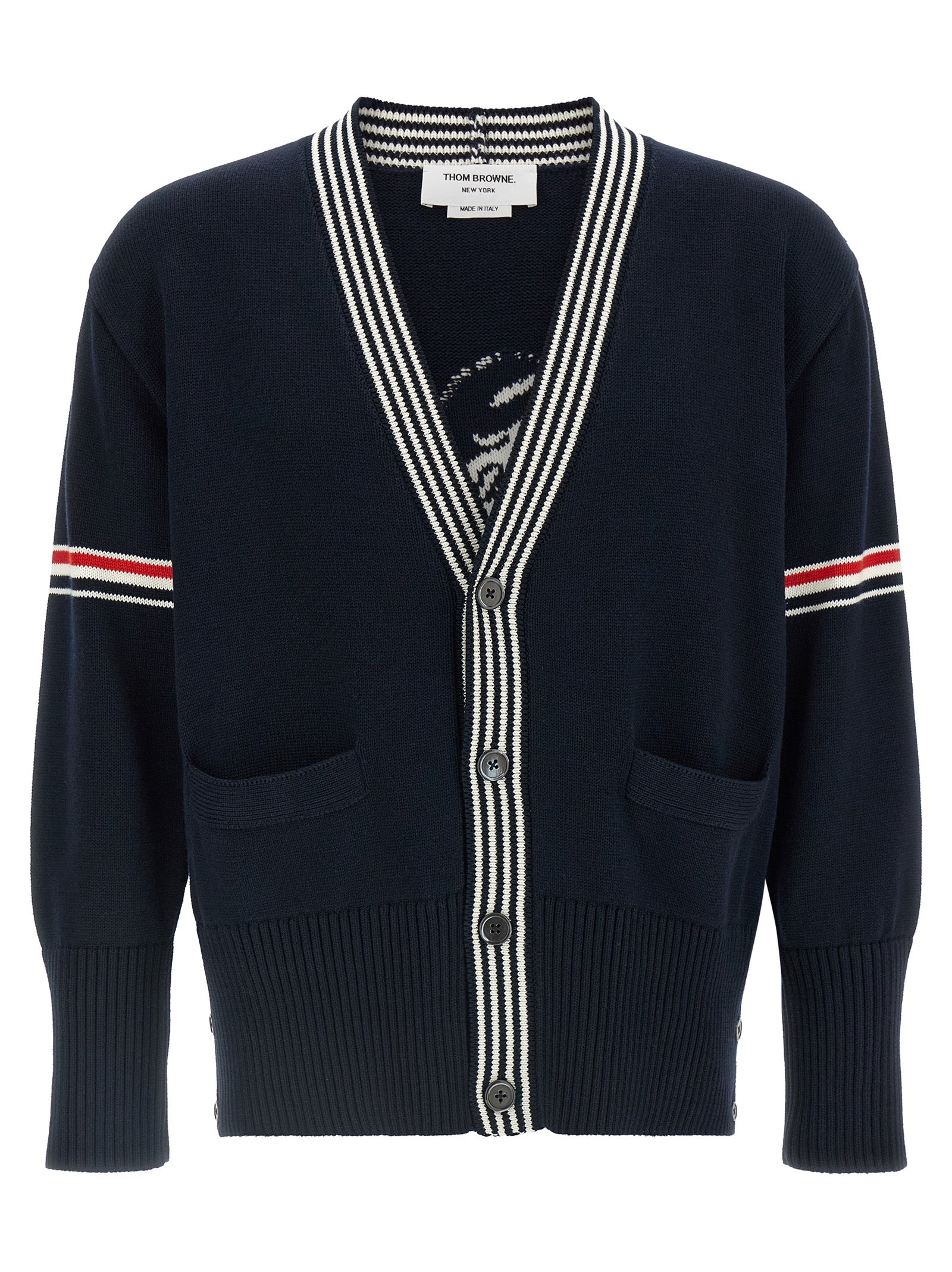 Thom Browne Blauer Baumwollcardigan